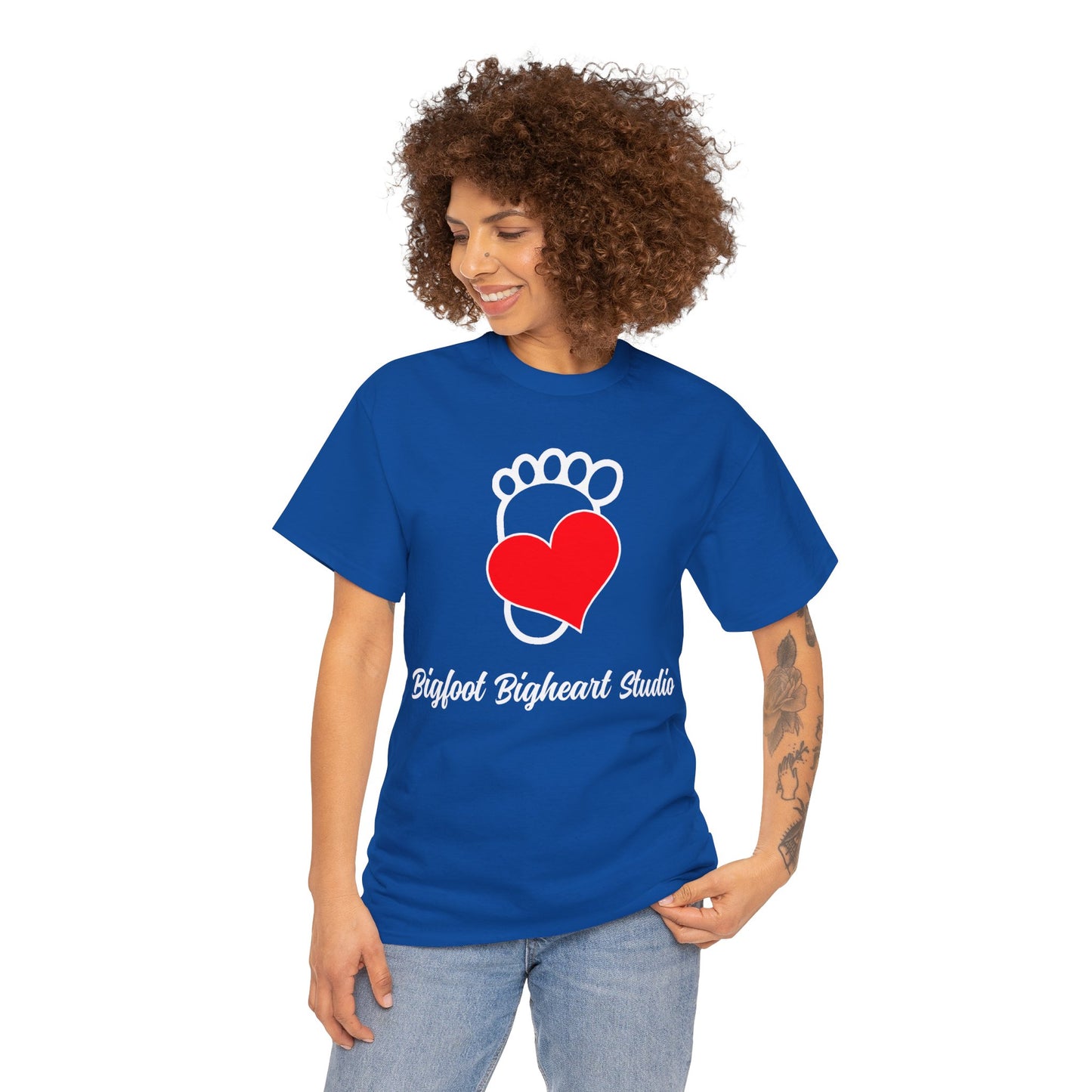 Bigfoot Bigheart Studio Logo Adult T-Shirt - Unisex Heavy Cotton Tee