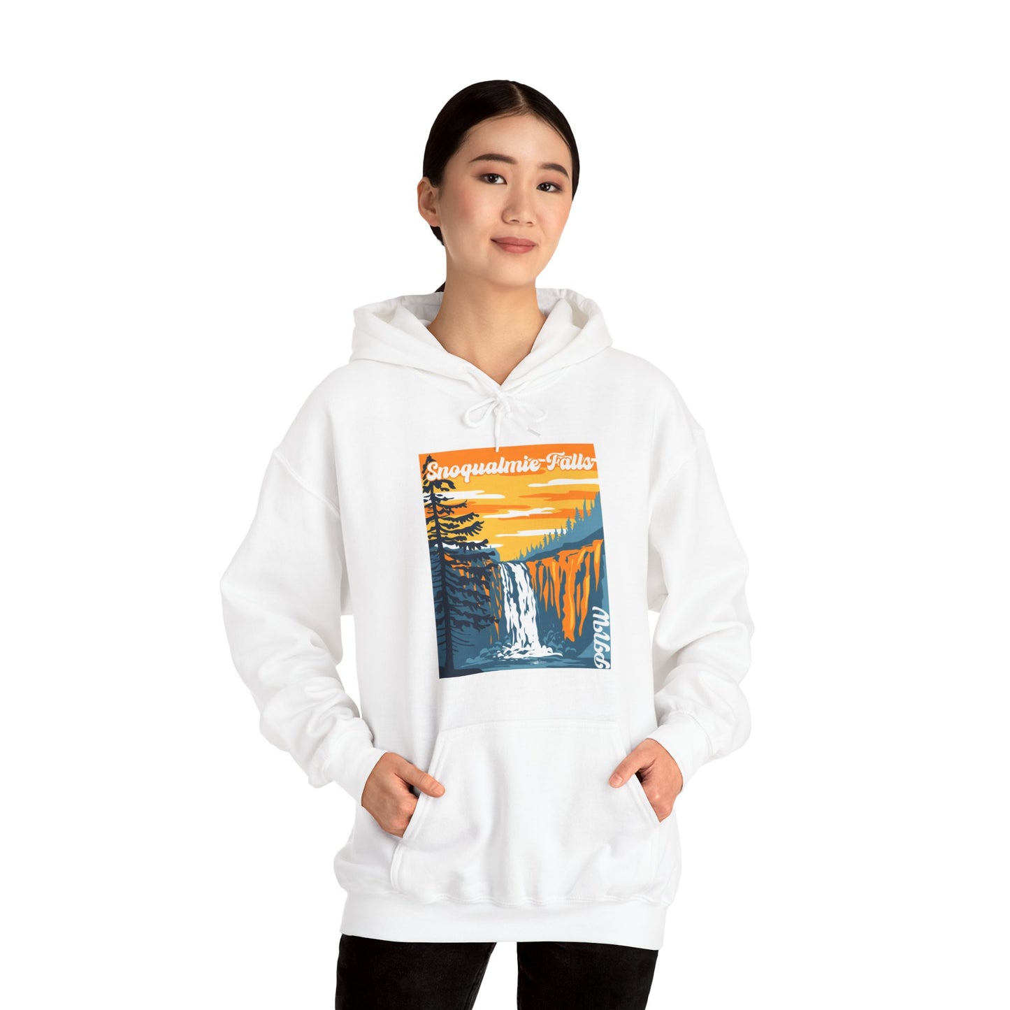 PNW Snoqualmie Falls Hoodie - Unisex Heavy Blend™ Hooded Sweatshirt