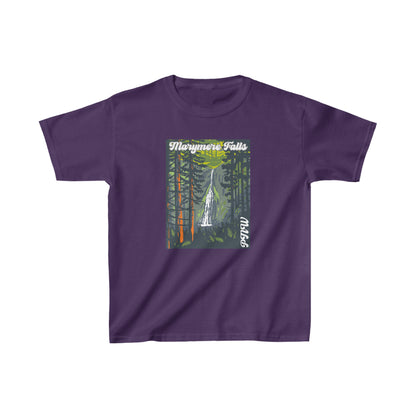 PNW Marymere Falls Youth Tee - Kids Heavy Cotton™ Tee - Bigfoot Bigheart Studio