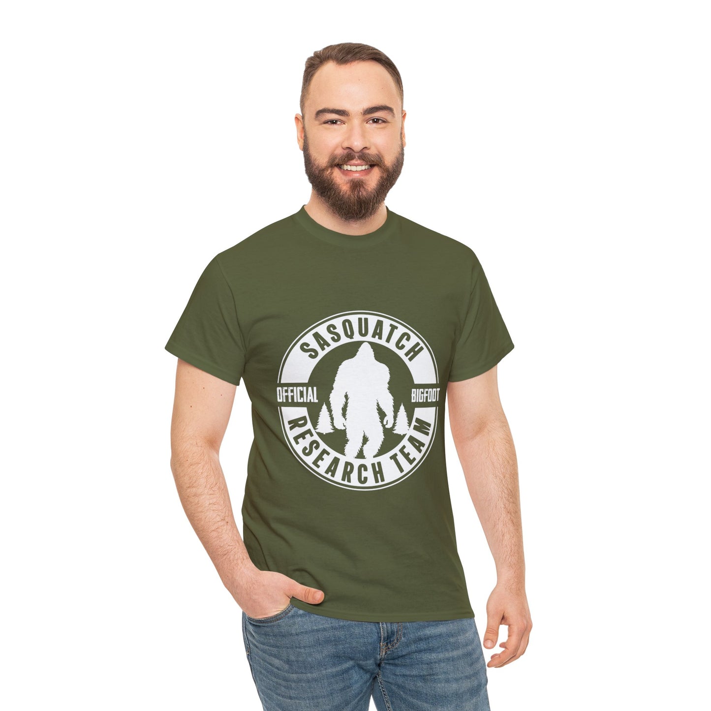 Sasquatch Research Team Official Bigfoot T-Shirt - Unisex Heavy Cotton Tee