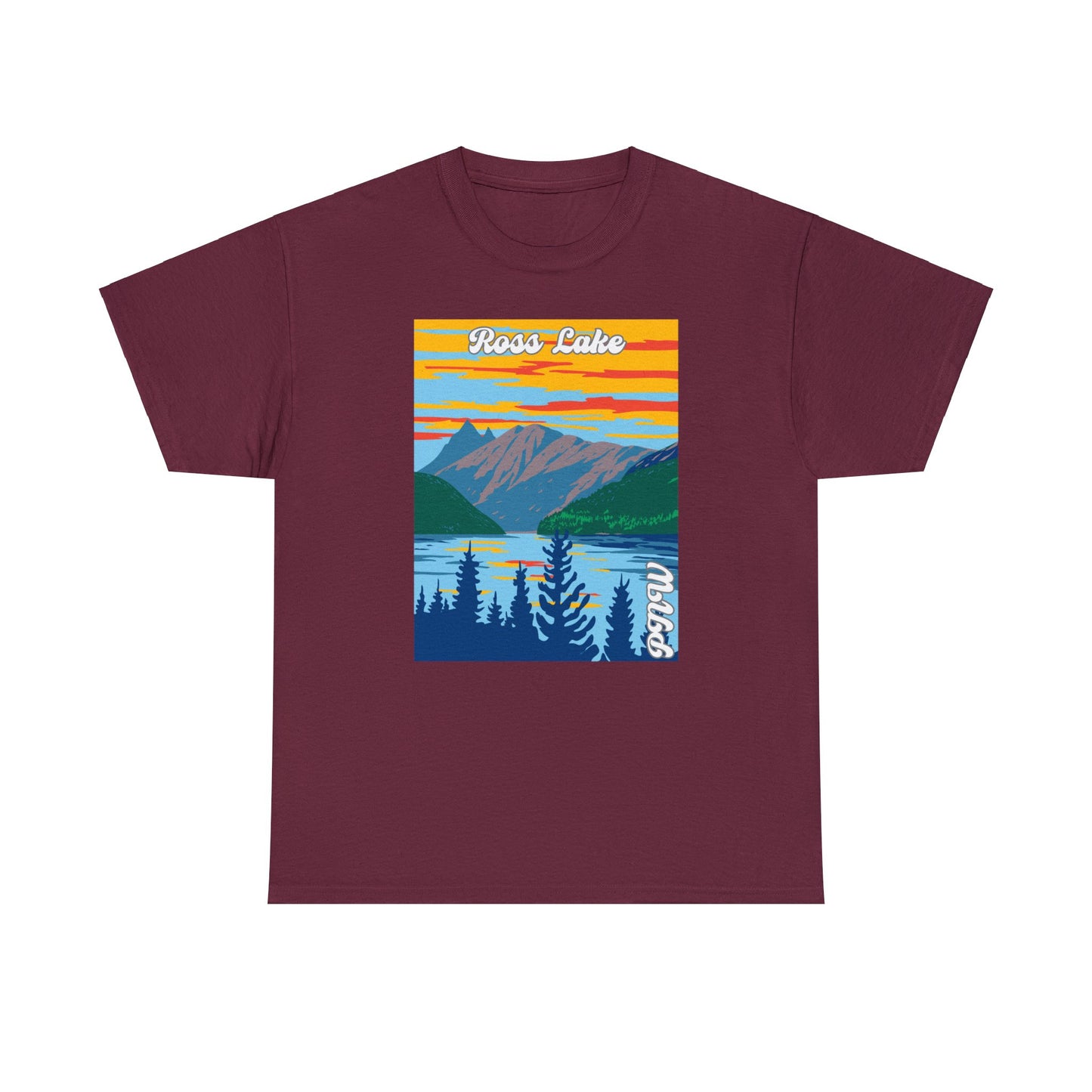 PNW Ross Lake T-Shirt - Unisex Heavy Cotton Tee - Bigfoot Bigheart Studio