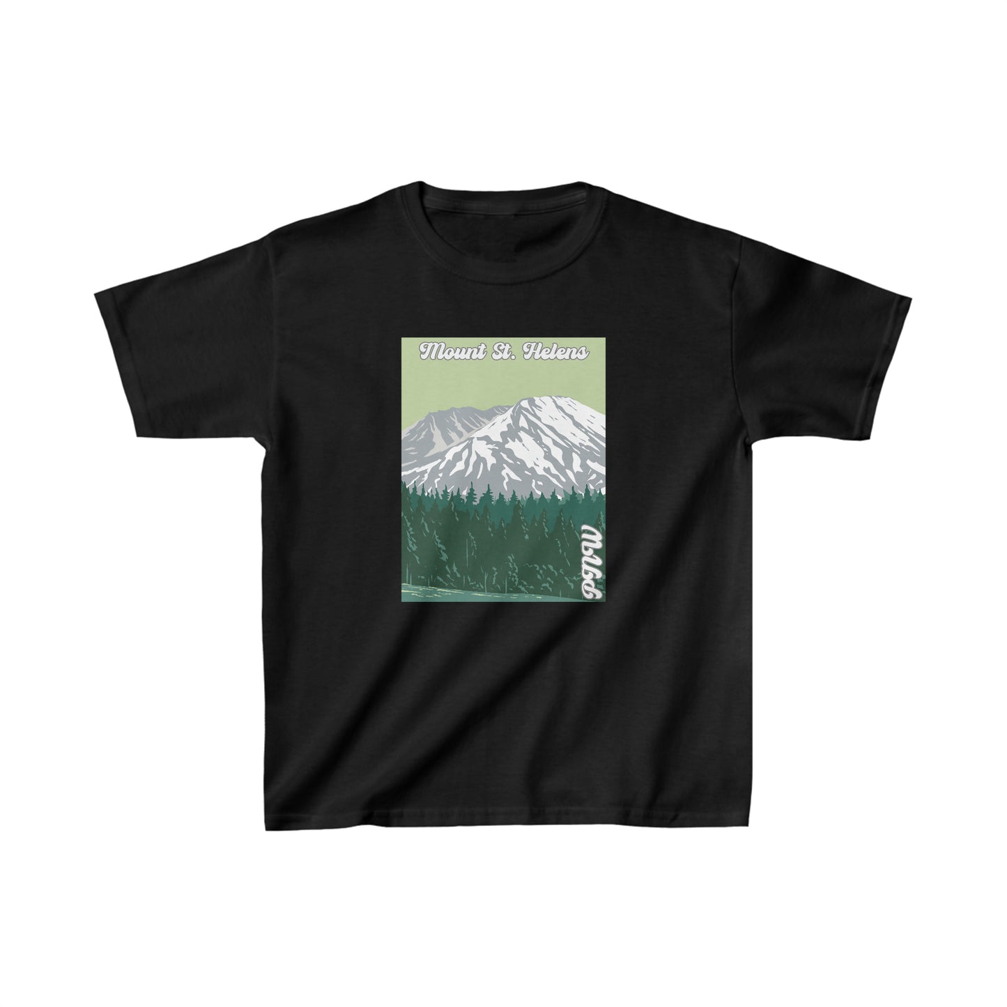 PNW Mount St. Helens Youth Tee - Kids Heavy Cotton™ Tee - Bigfoot Bigheart Studio