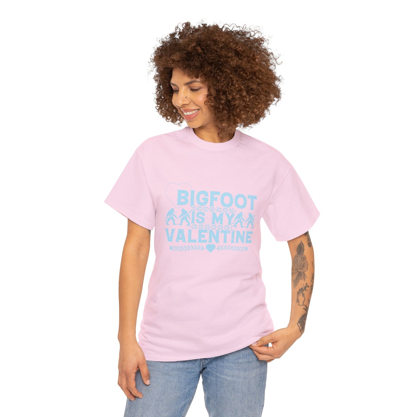 Bigfoot is my Valentine - Unisex Heavy Cotton Tee