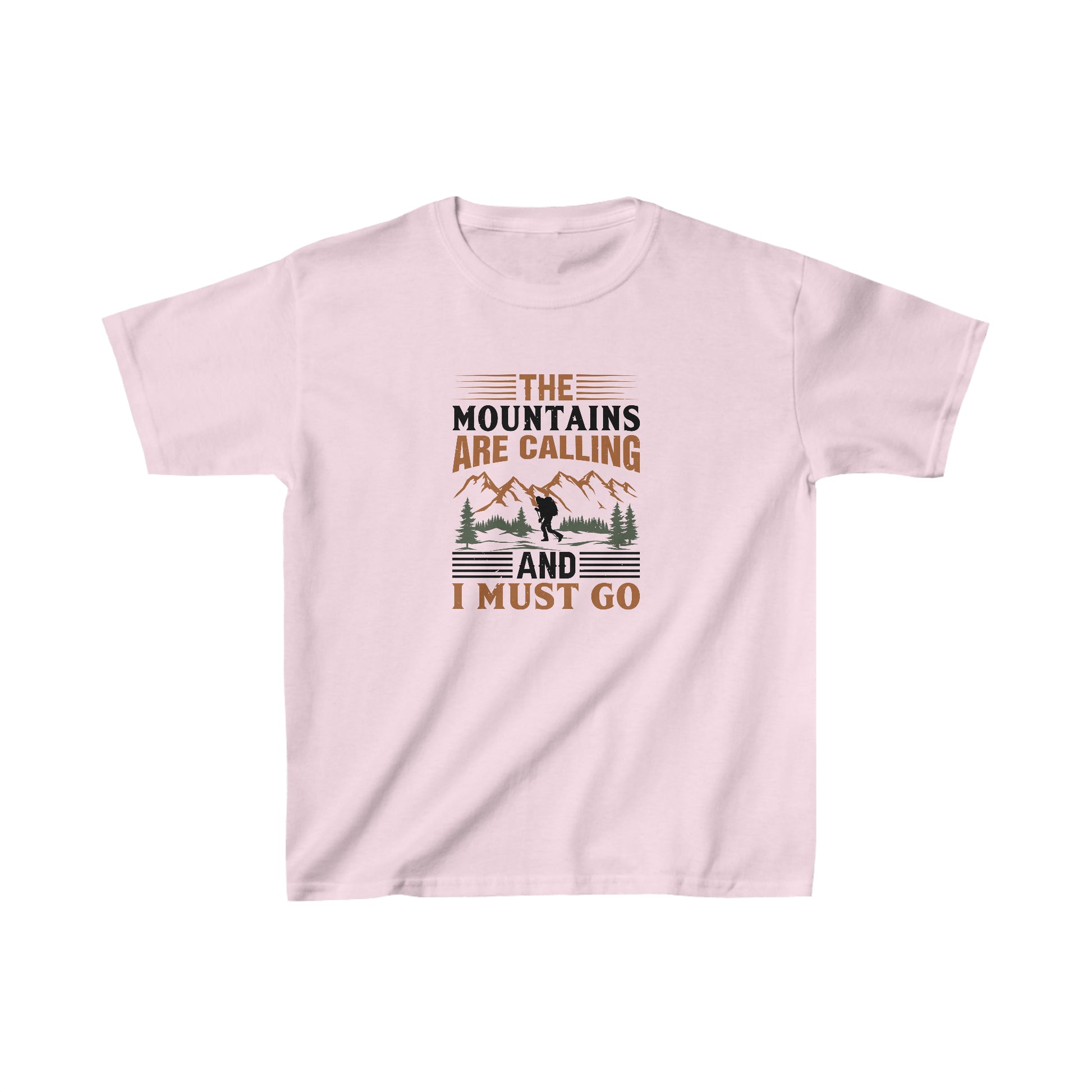 The Mountains are Calling T-Shirt - Kids Heavy Cotton™ Tee - Bigfoot Bigheart Studio