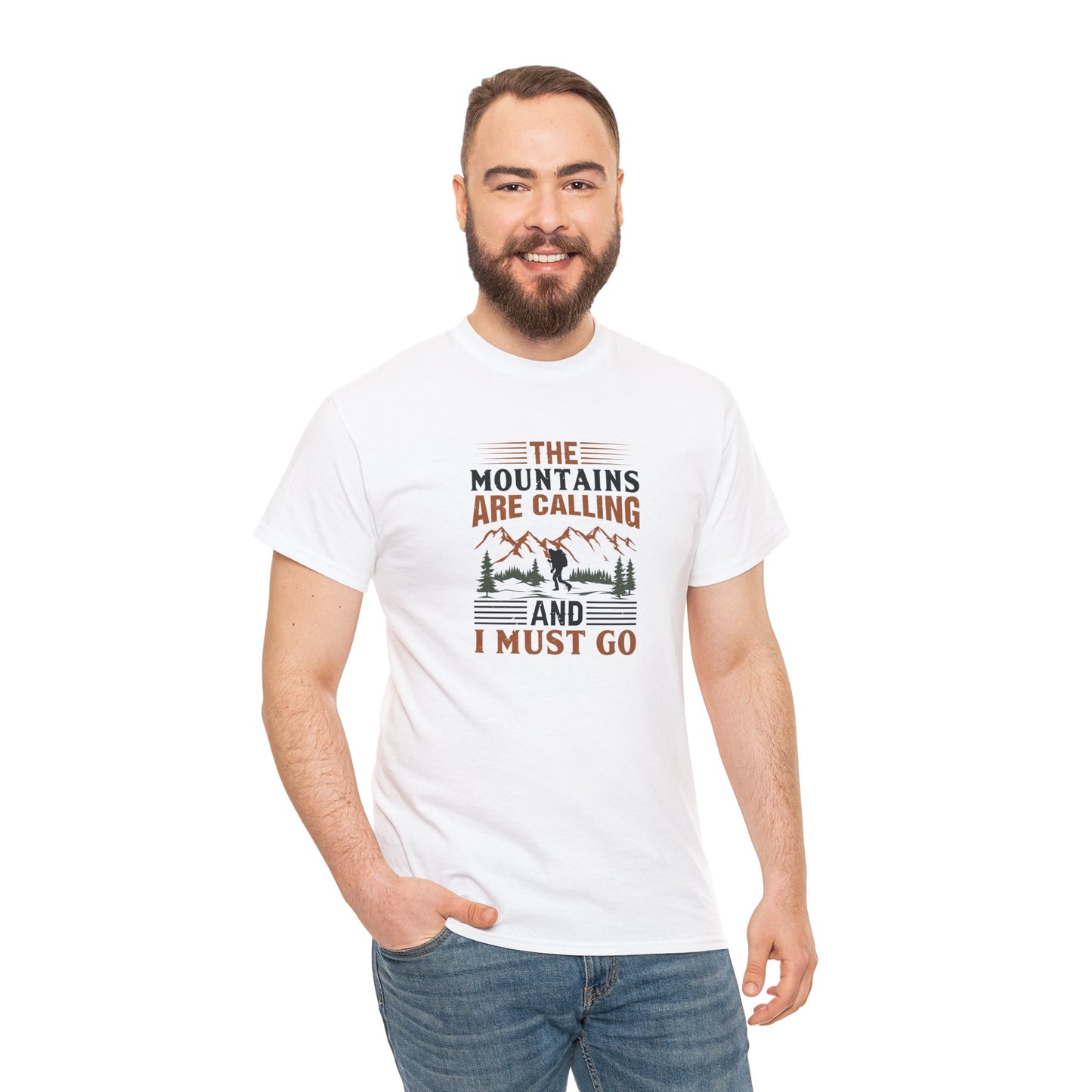 The Mountains are Calling T-Shirt - Unisex Heavy Cotton Tee