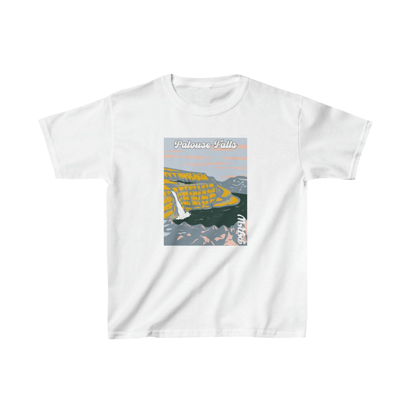 PNW Palouse Falls Youth Tee - Kids Heavy Cotton™ Tee - Bigfoot Bigheart Studio