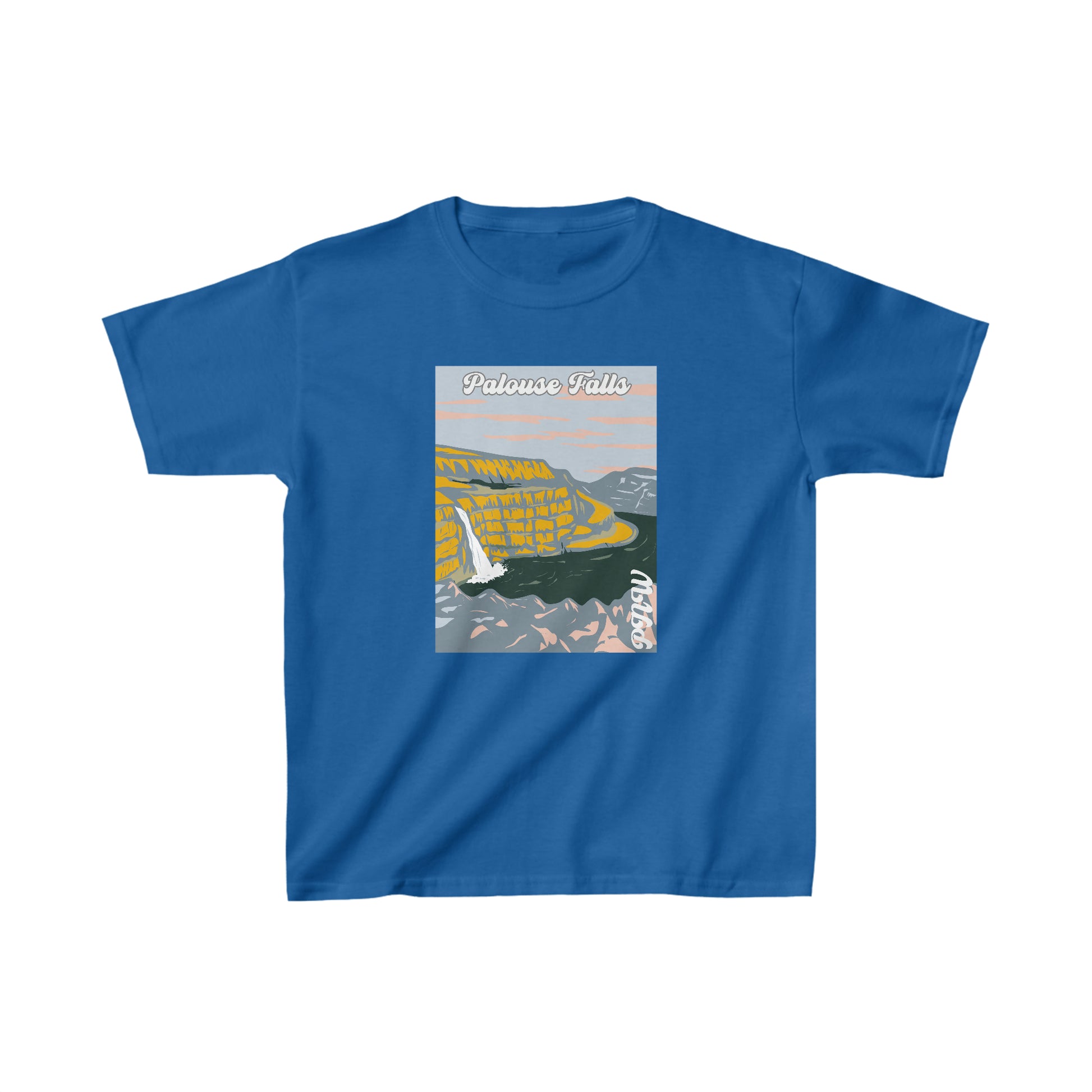 PNW Palouse Falls Youth Tee - Kids Heavy Cotton™ Tee - Bigfoot Bigheart Studio