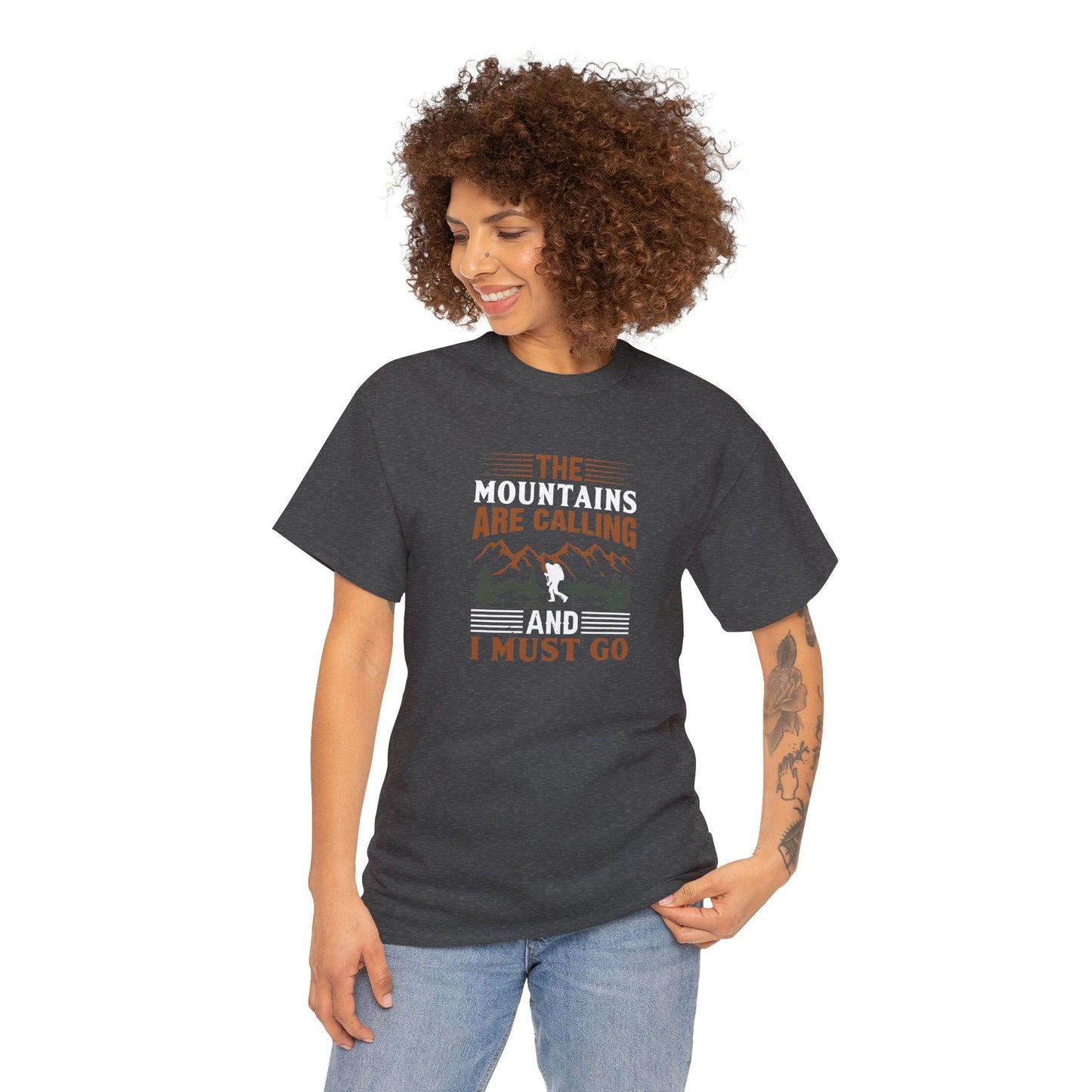 The Mountains are Calling T-Shirt - Unisex Heavy Cotton Tee