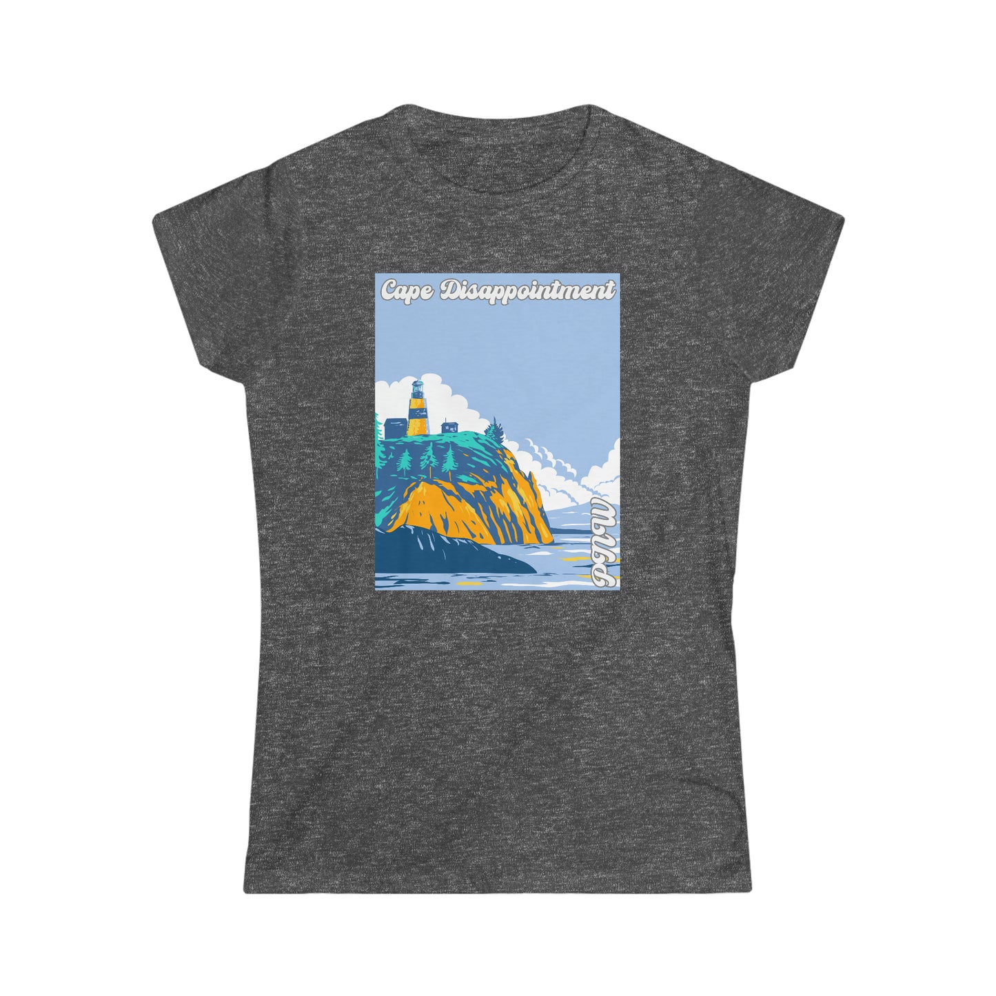 PNW Cape Disappointment - Women's Softstyle Tee - Bigfoot Bigheart Studio