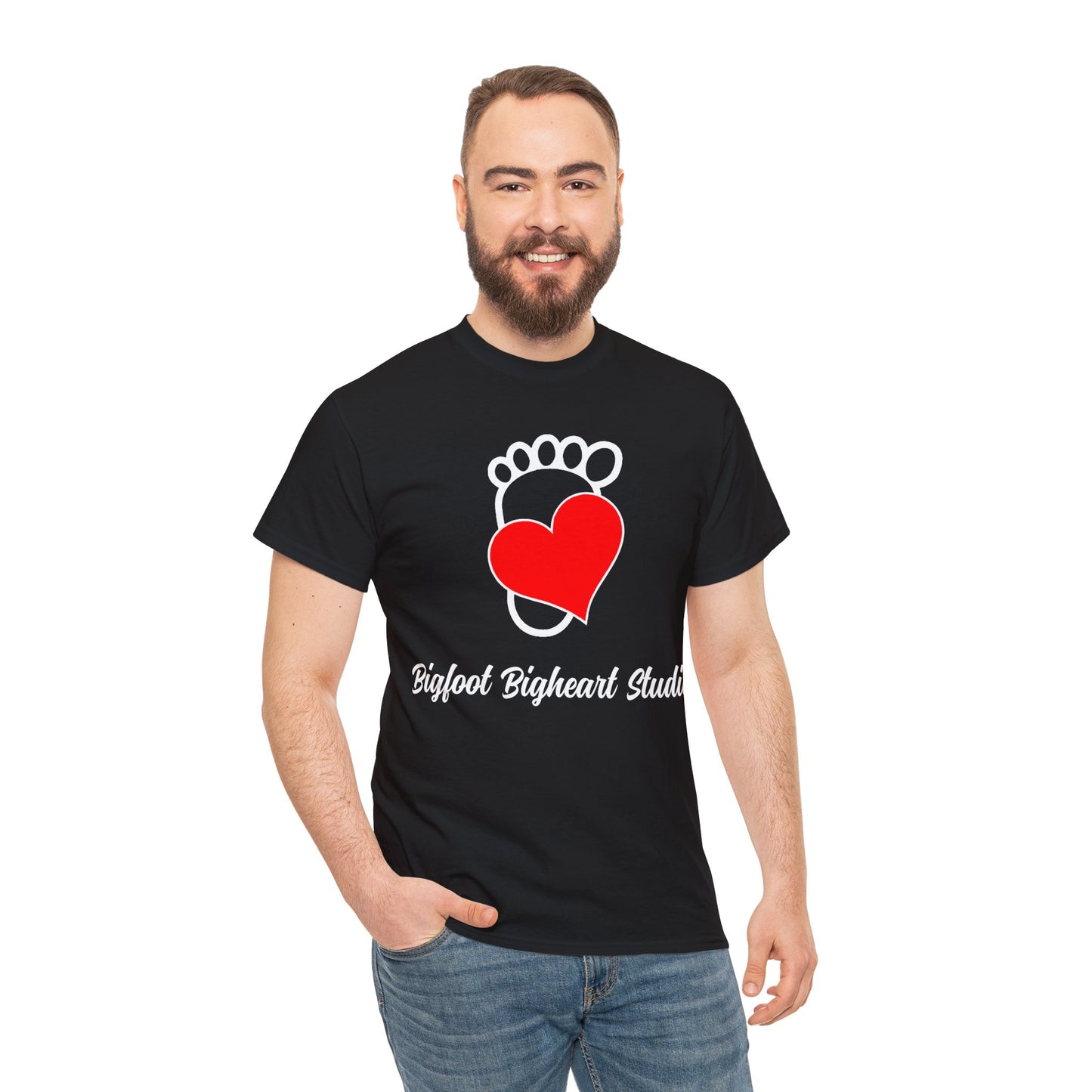 Bigfoot Bigheart Studio Logo Adult T-Shirt - Unisex Heavy Cotton Tee