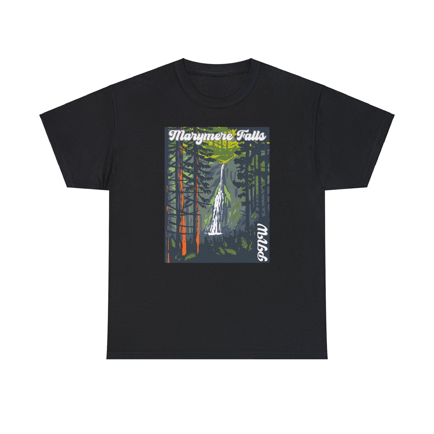 PNW Marymere Falls T-Shirt - Unisex Heavy Cotton Tee