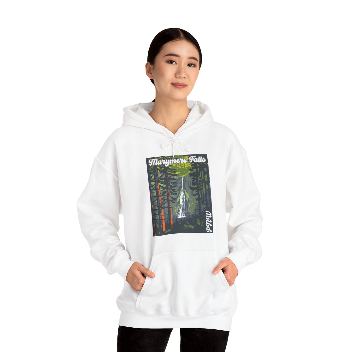 PNW Marymere Falls Hoodie - Unisex Heavy Blend™ Hooded Sweatshirt