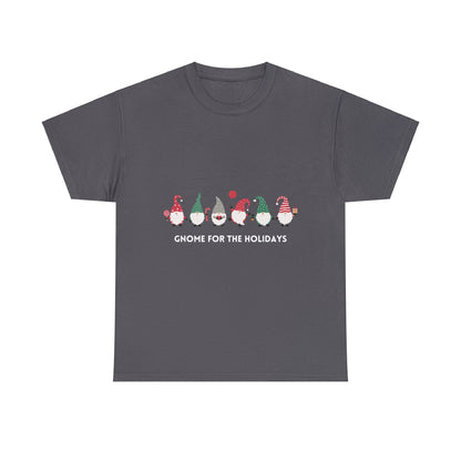 Gnome for the Holidays Adult T-Shirt - Unisex Heavy Cotton Tee - Bigfoot Bigheart Studio