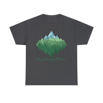 My Happy Place - Mountain Forest - Unisex Heavy Cotton Tee