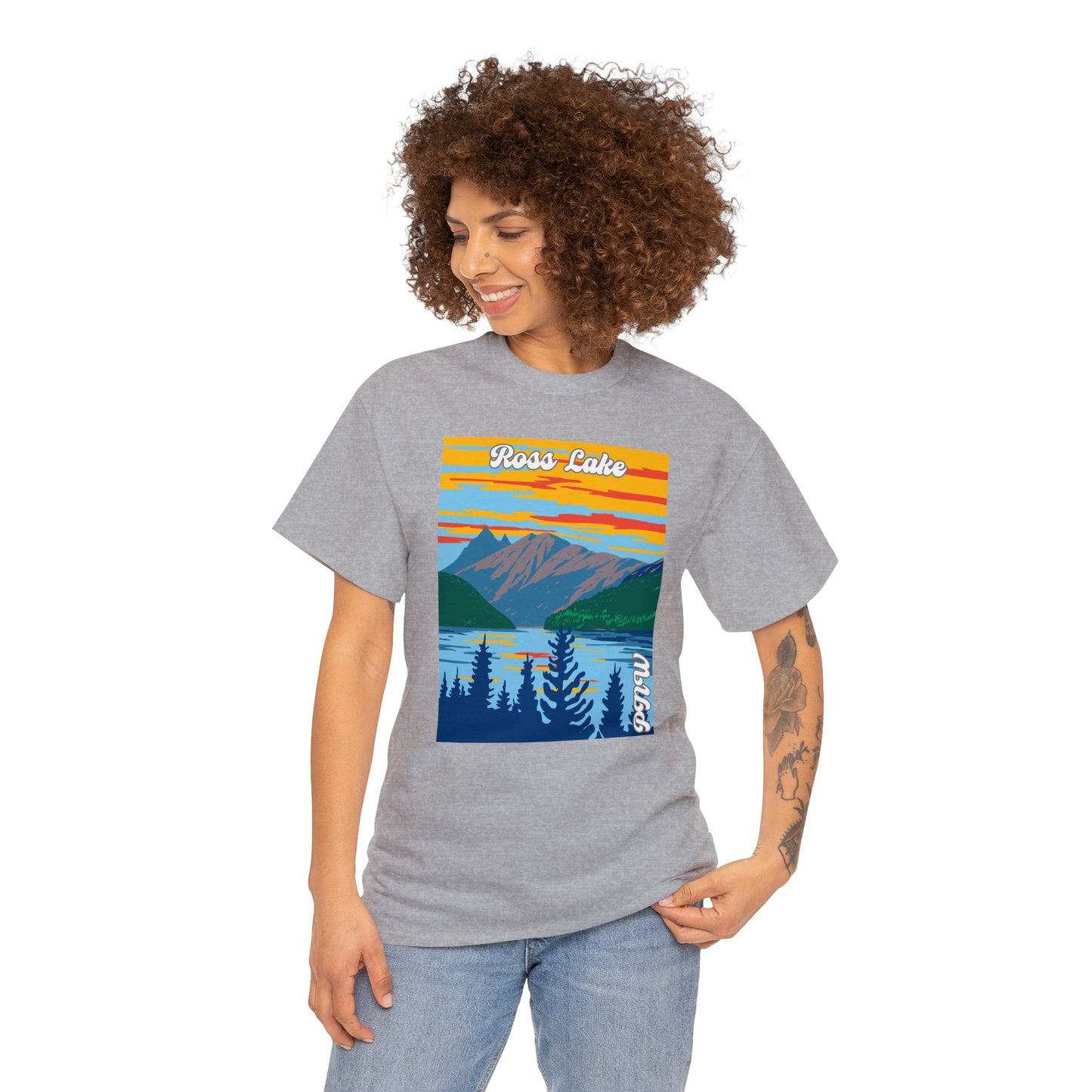 PNW Ross Lake T-Shirt - Unisex Heavy Cotton Tee - Bigfoot Bigheart Studio