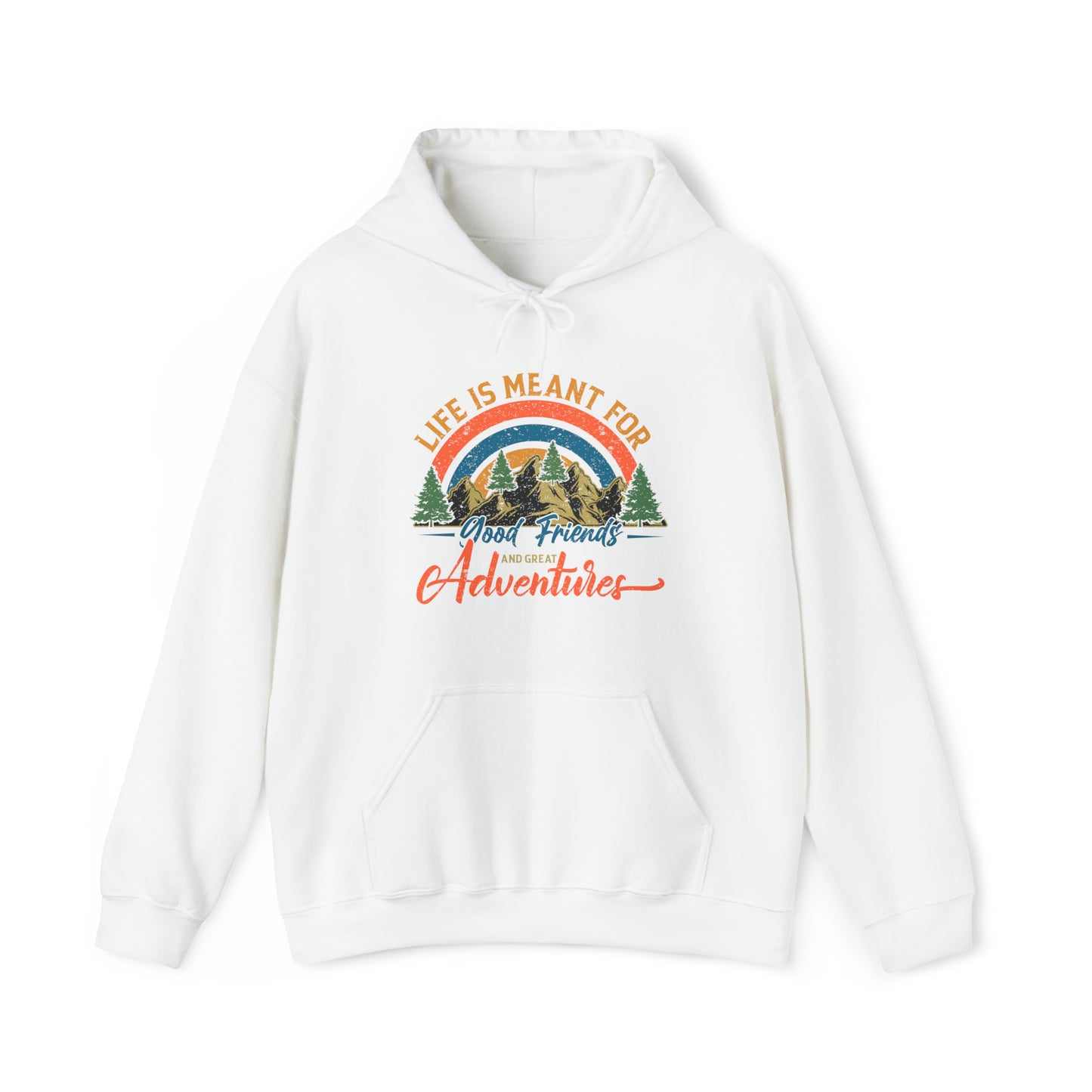 Good Friends Great Adventures - Unisex Heavy Blend™ Hooded Sweatshirt - Bigfoot Bigheart Studio