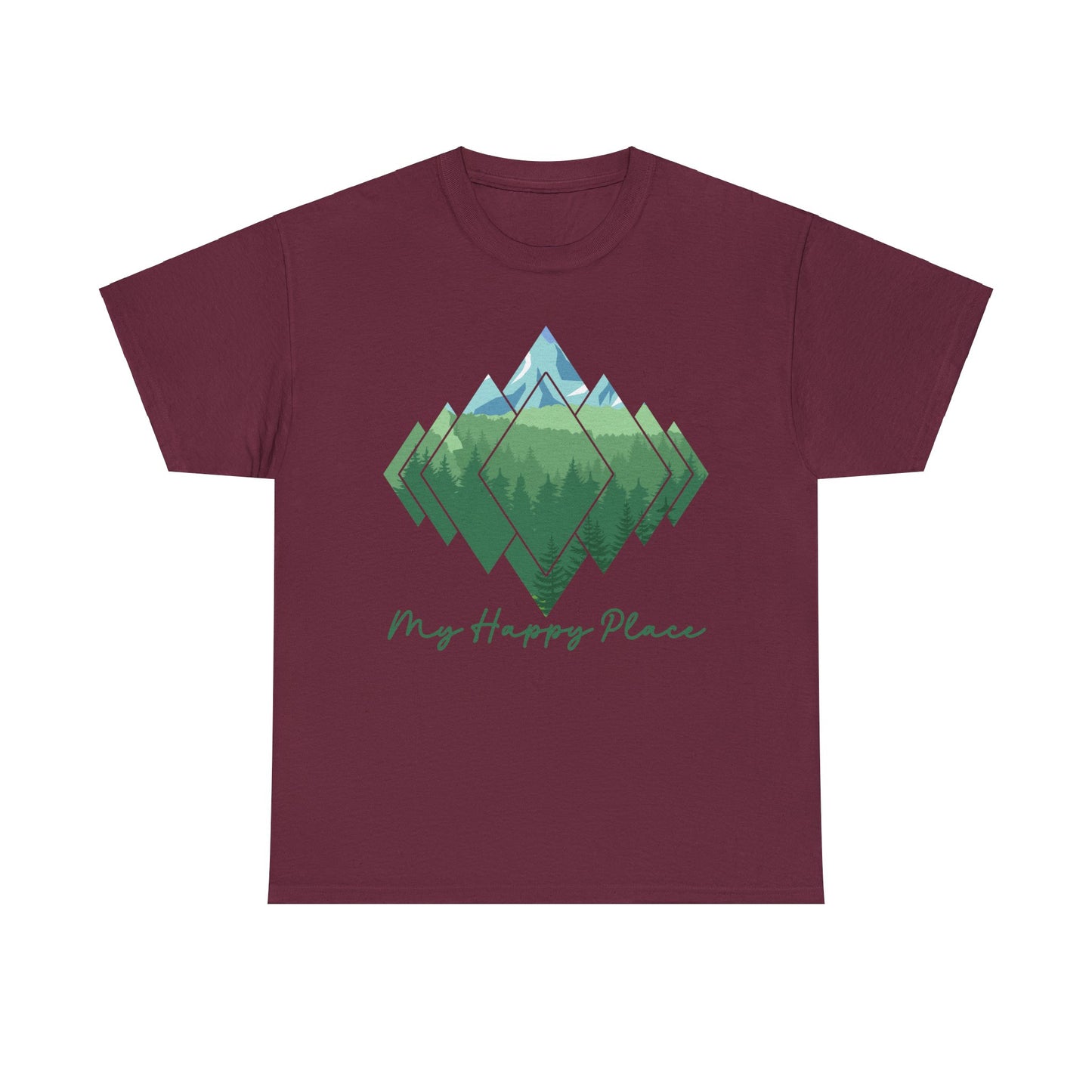 My Happy Place - Mountain Forest - Unisex Heavy Cotton Tee