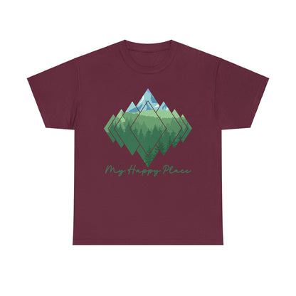 My Happy Place - Mountain Forest - Unisex Heavy Cotton Tee