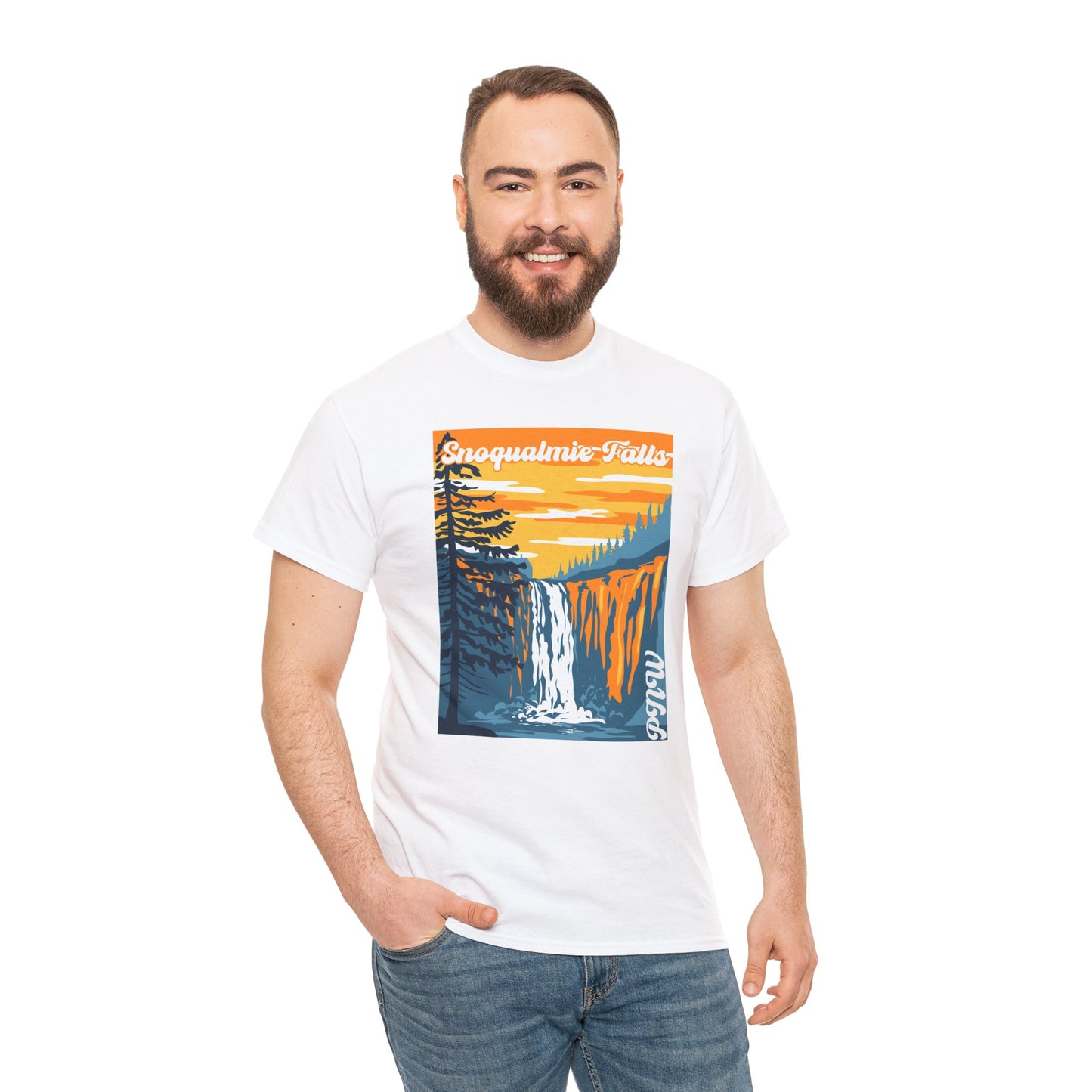 PNW Snoqualmie Falls T-Shirt - Unisex Heavy Cotton Tee