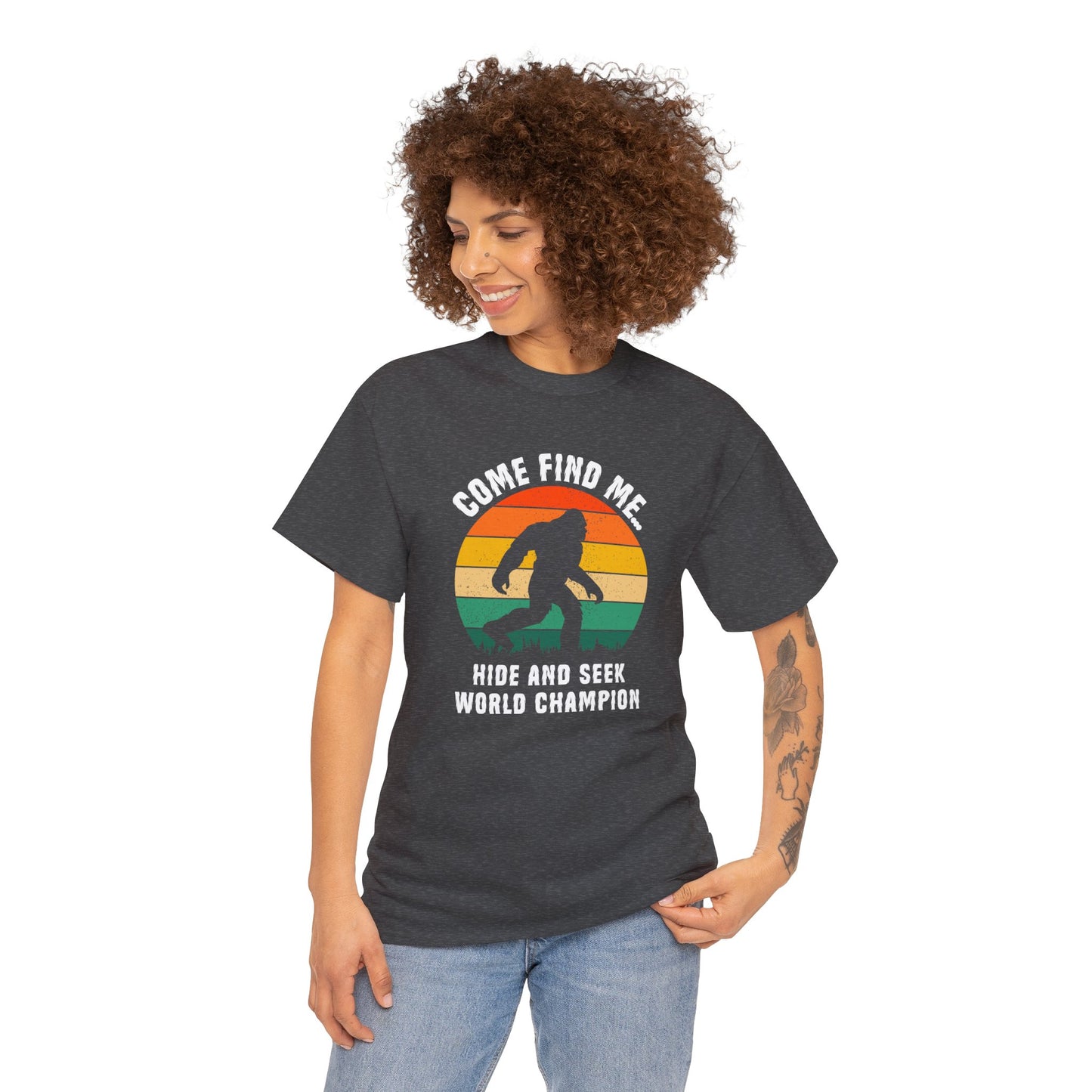 Hide And Seek Champion - Bigfoot - Adult Unisex Heavy Cotton Tee