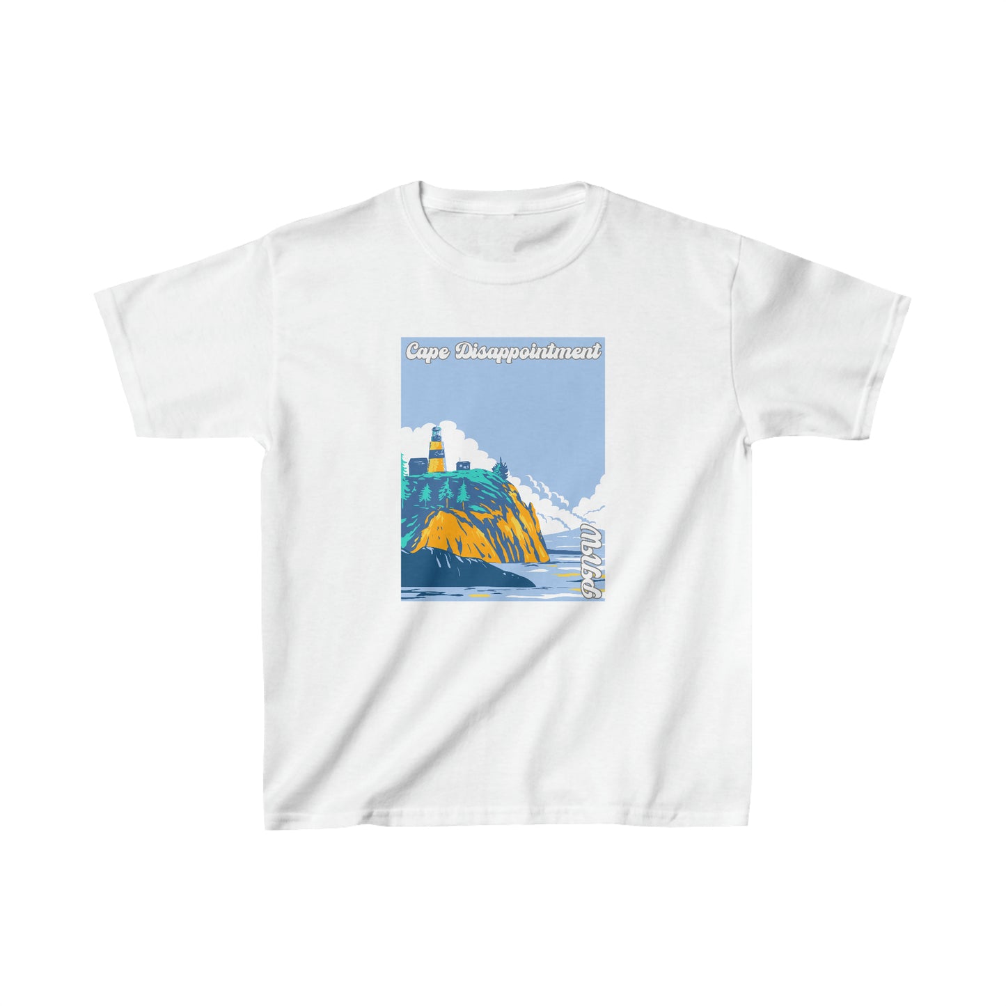 PNW Cape Disappointment Youth Tee - Kids Heavy Cotton™ Tee - Bigfoot Bigheart Studio