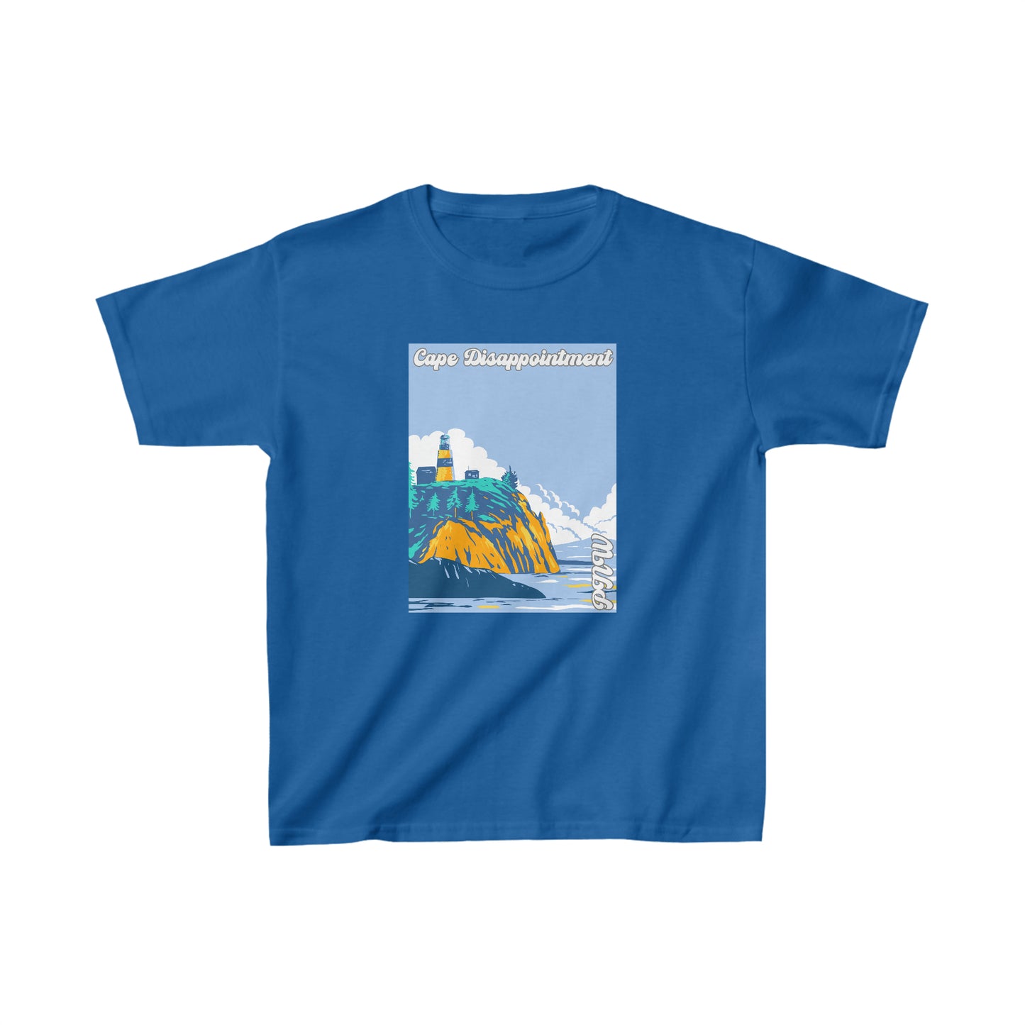 PNW Cape Disappointment Youth Tee - Kids Heavy Cotton™ Tee - Bigfoot Bigheart Studio