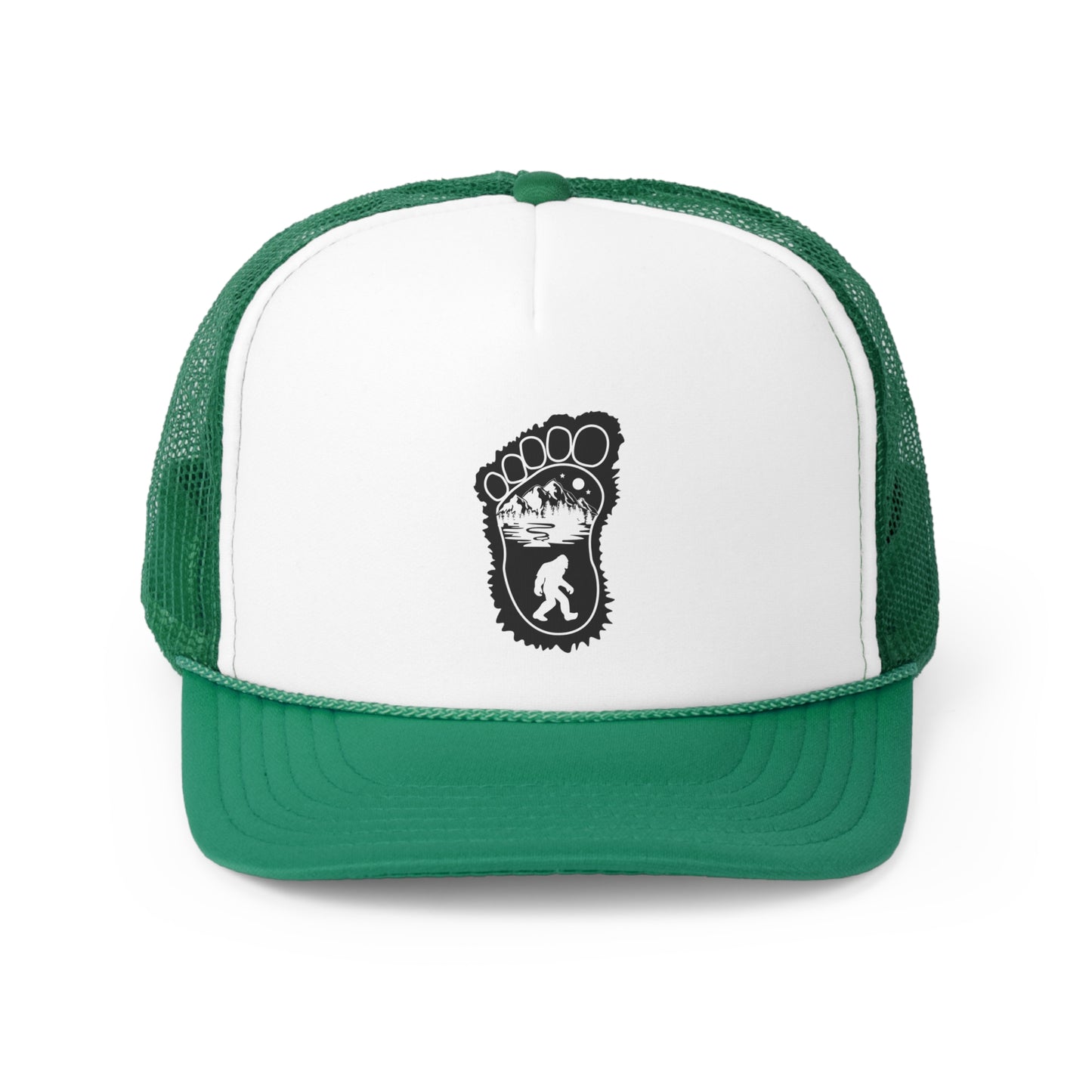 Bigfoot Print with Mountains - Trucker Caps