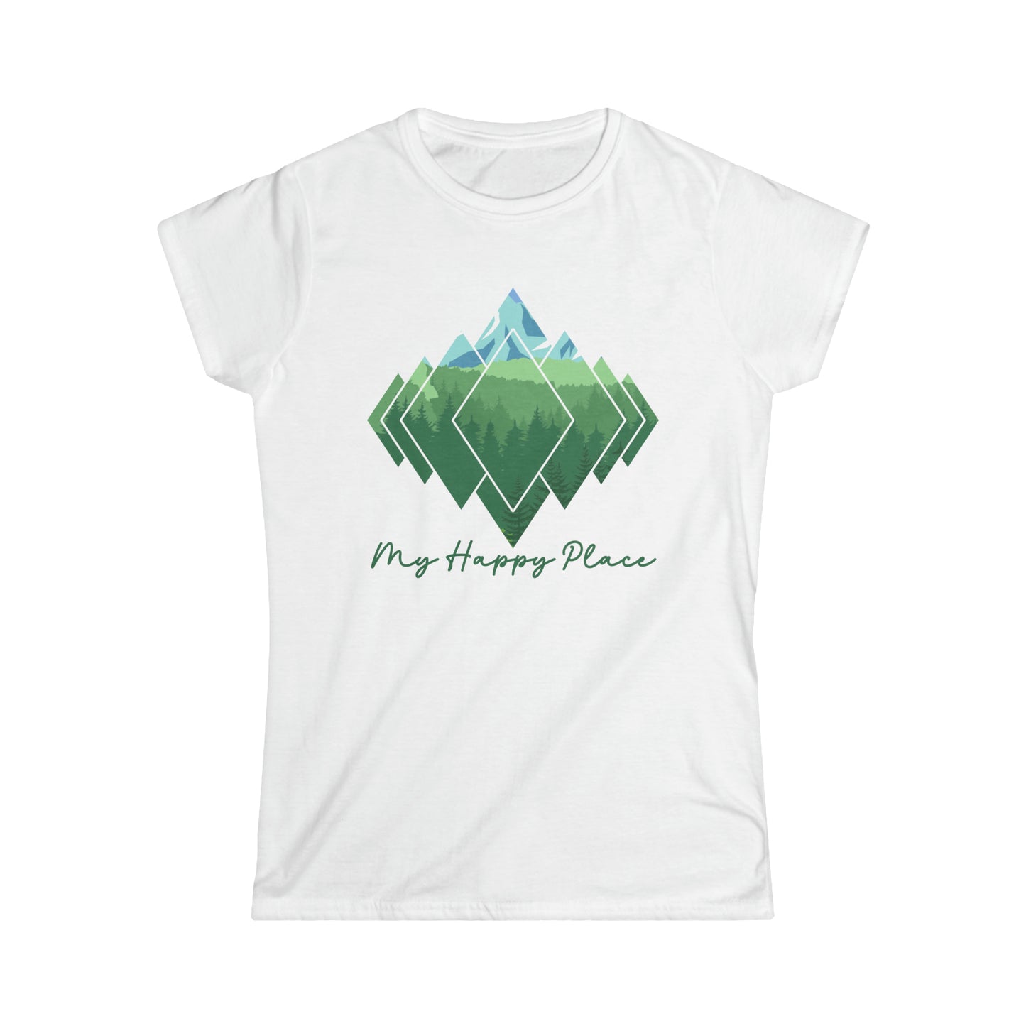 My Happy Place - Mountain Trees - Women's Softstyle Tee