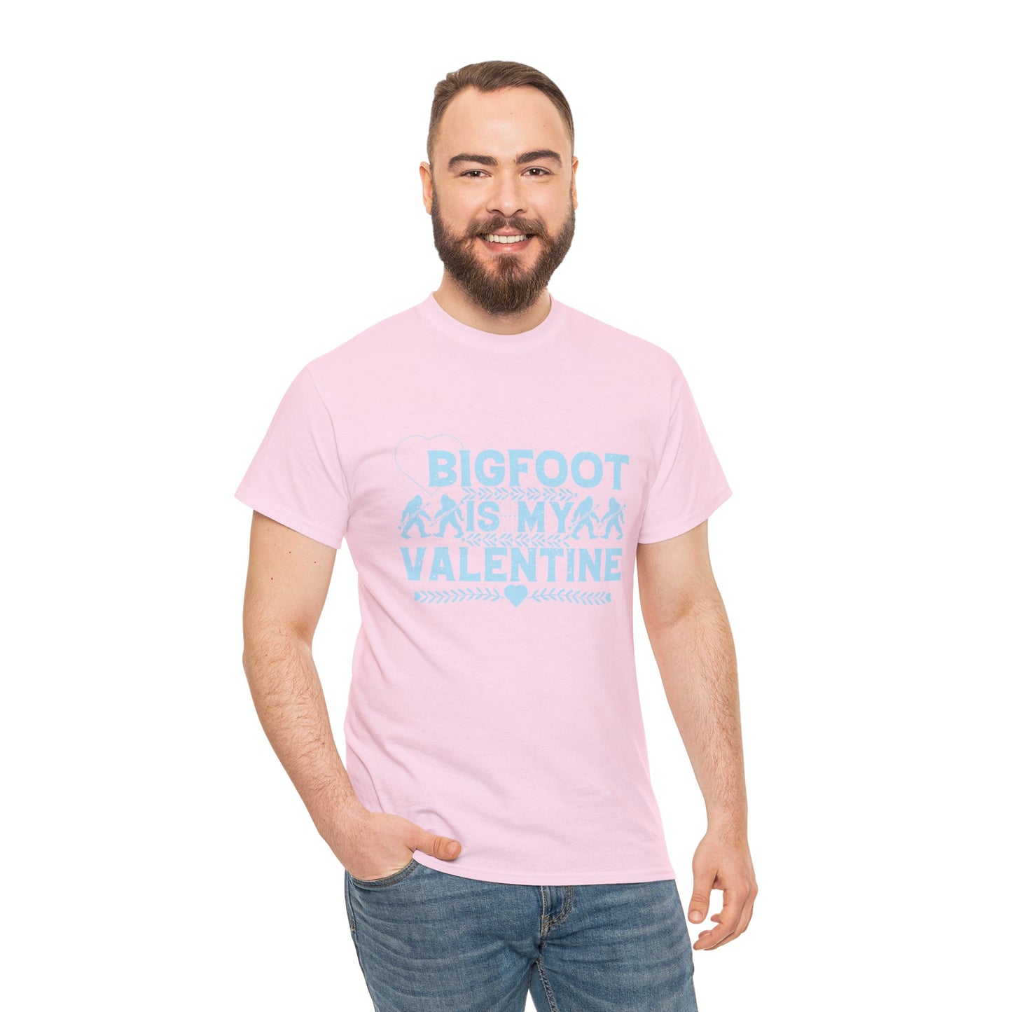 Bigfoot is my Valentine - Unisex Heavy Cotton Tee