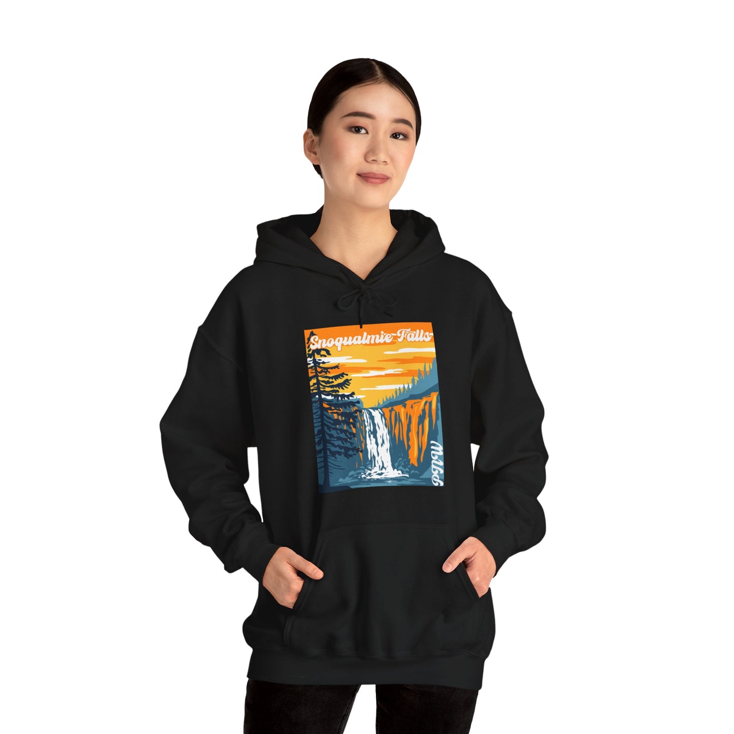 PNW Snoqualmie Falls Hoodie - Unisex Heavy Blend™ Hooded Sweatshirt