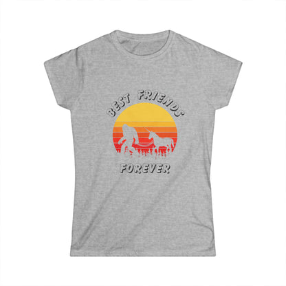 Unicorn Bigfoot Best Friends Forever - Women's Softstyle Tee