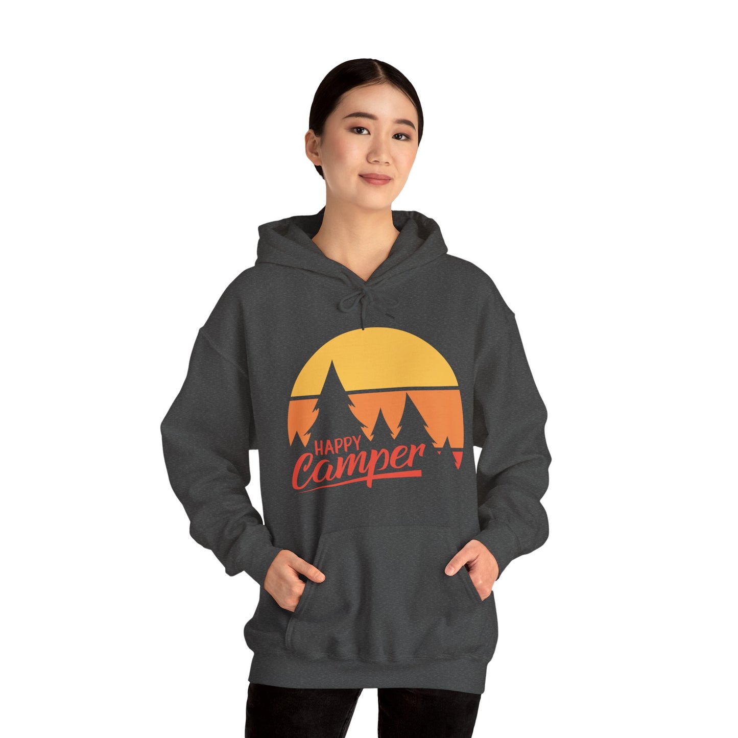 Happy Camper Adult Hoodie - Unisex Heavy Blend™ Hooded Sweatshirt - Bigfoot Bigheart Studio