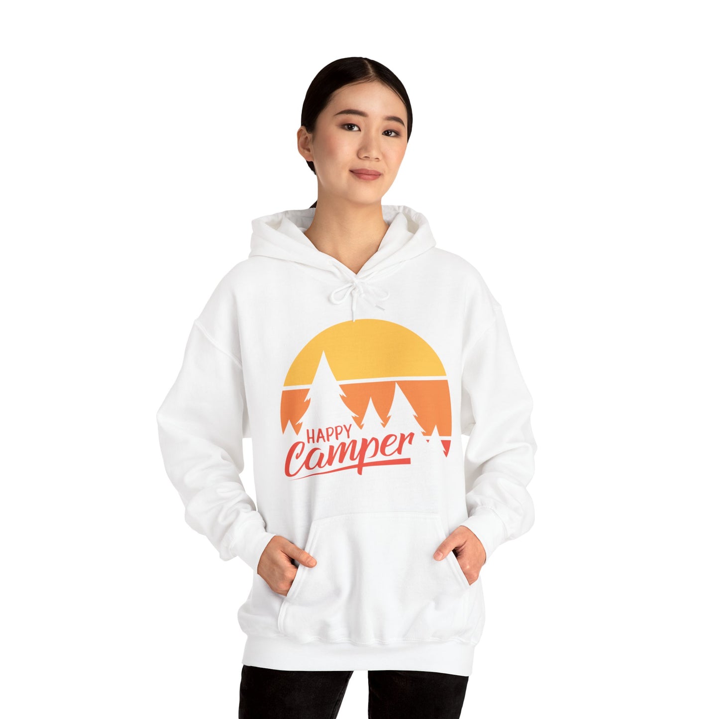 Happy Camper Adult Hoodie - Unisex Heavy Blend™ Hooded Sweatshirt - Bigfoot Bigheart Studio