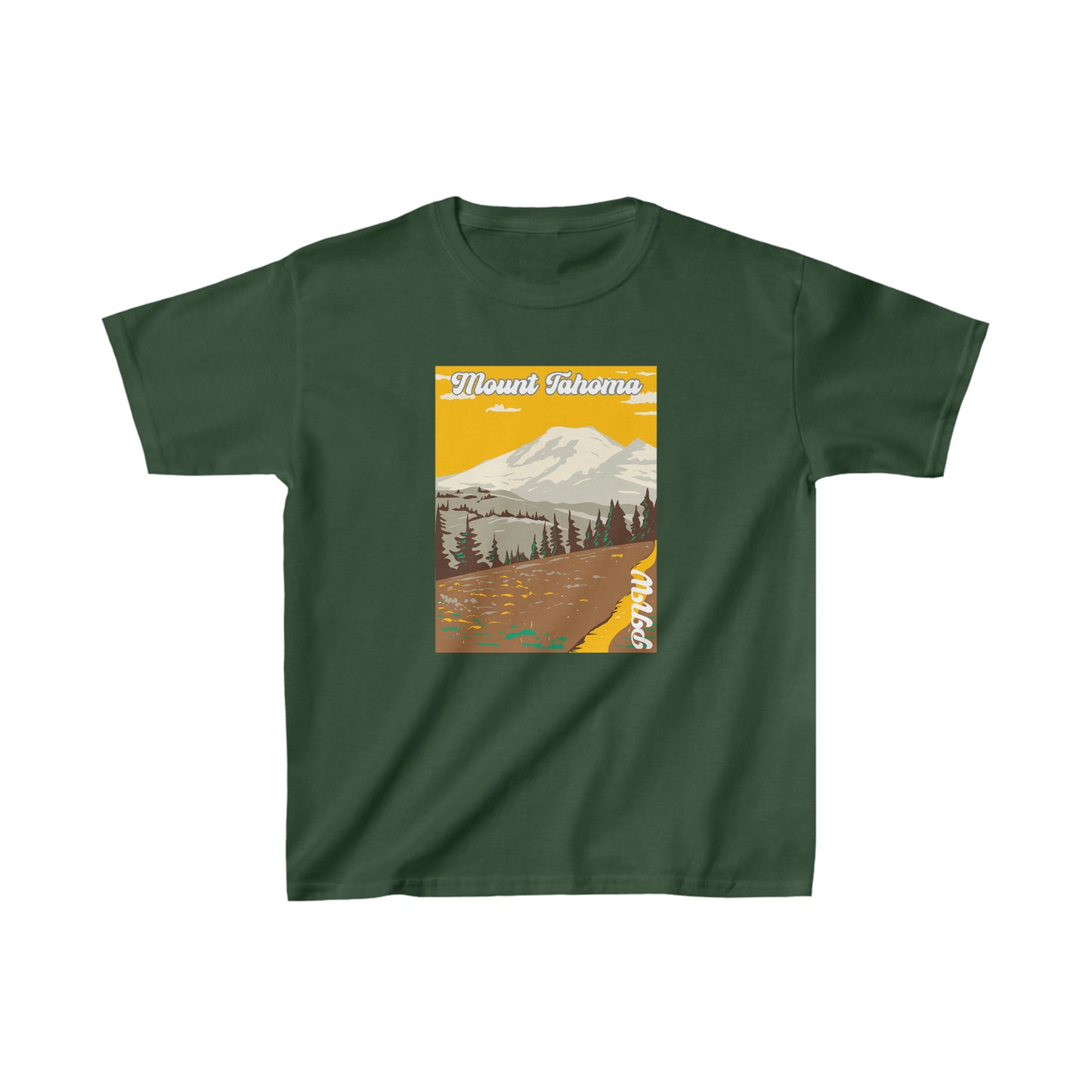 PNW Mount Tahoma (Mount Rainier) Youth Tee - Kids Heavy Cotton™ Tee - Bigfoot Bigheart Studio