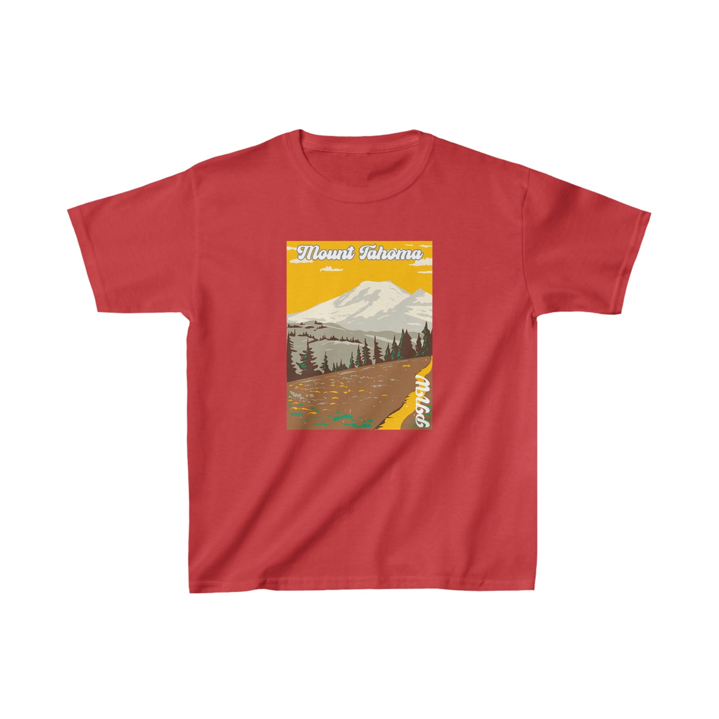 PNW Mount Tahoma (Mount Rainier) Youth Tee - Kids Heavy Cotton™ Tee - Bigfoot Bigheart Studio