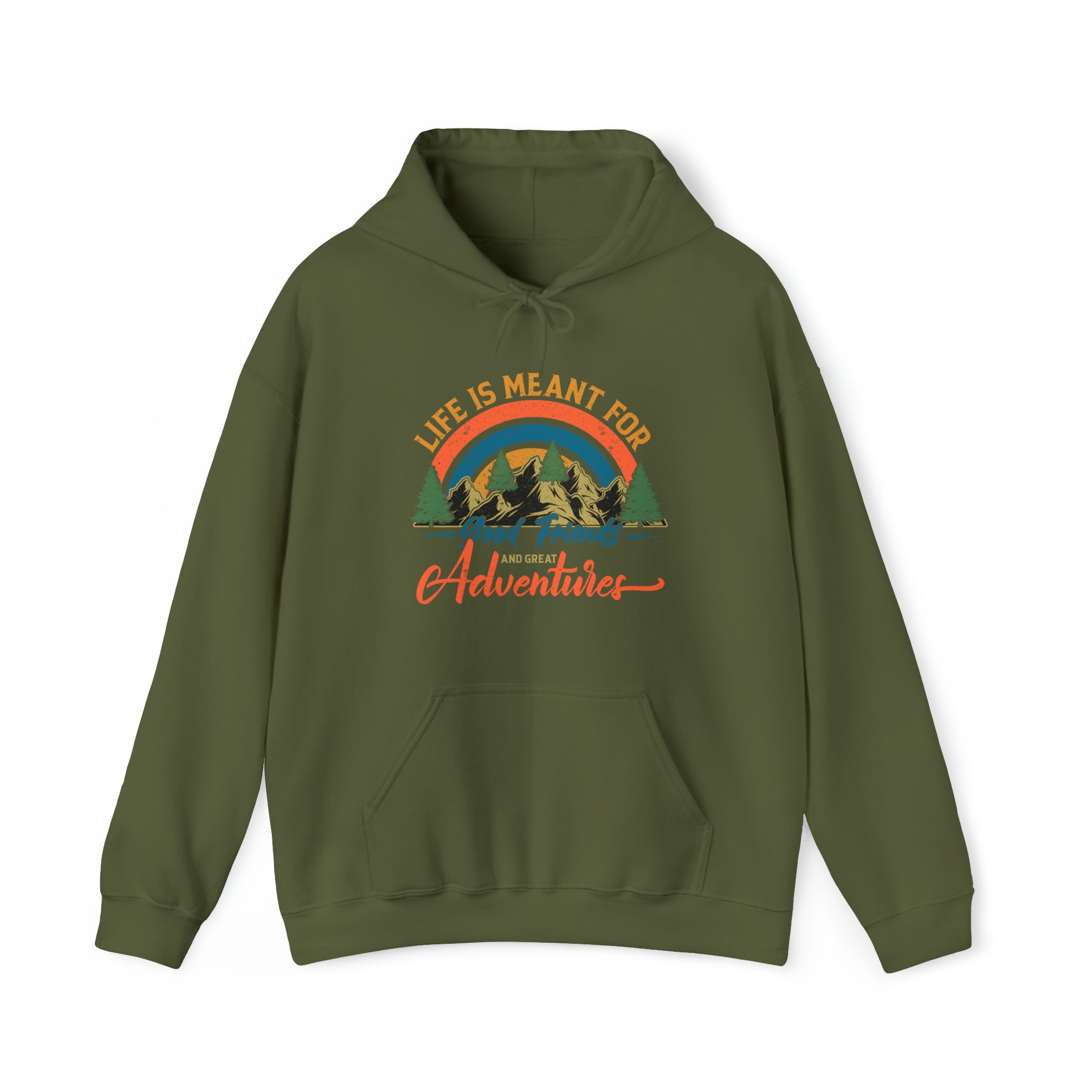 Good Friends Great Adventures - Unisex Heavy Blend™ Hooded Sweatshirt - Bigfoot Bigheart Studio