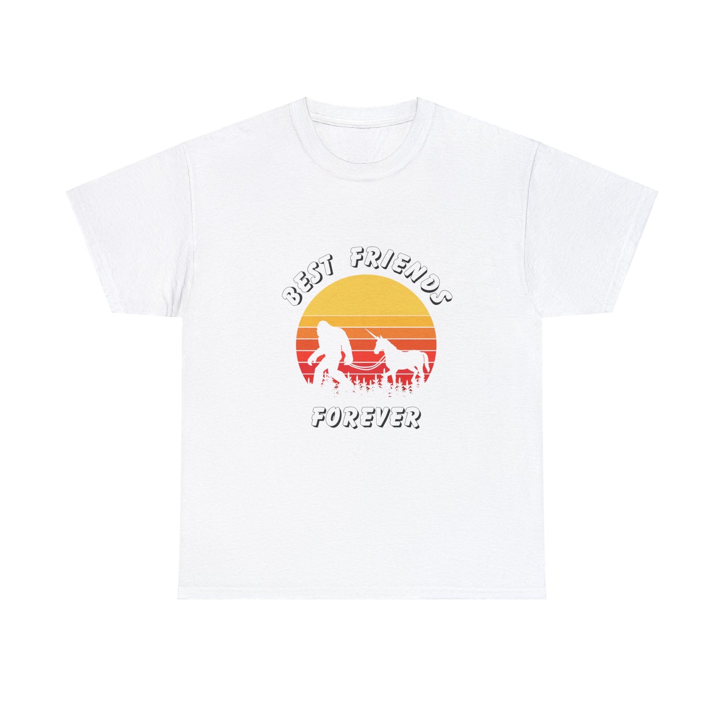 Unicorn Bigfoot Best Friends Forever - Unisex Heavy Cotton Tee