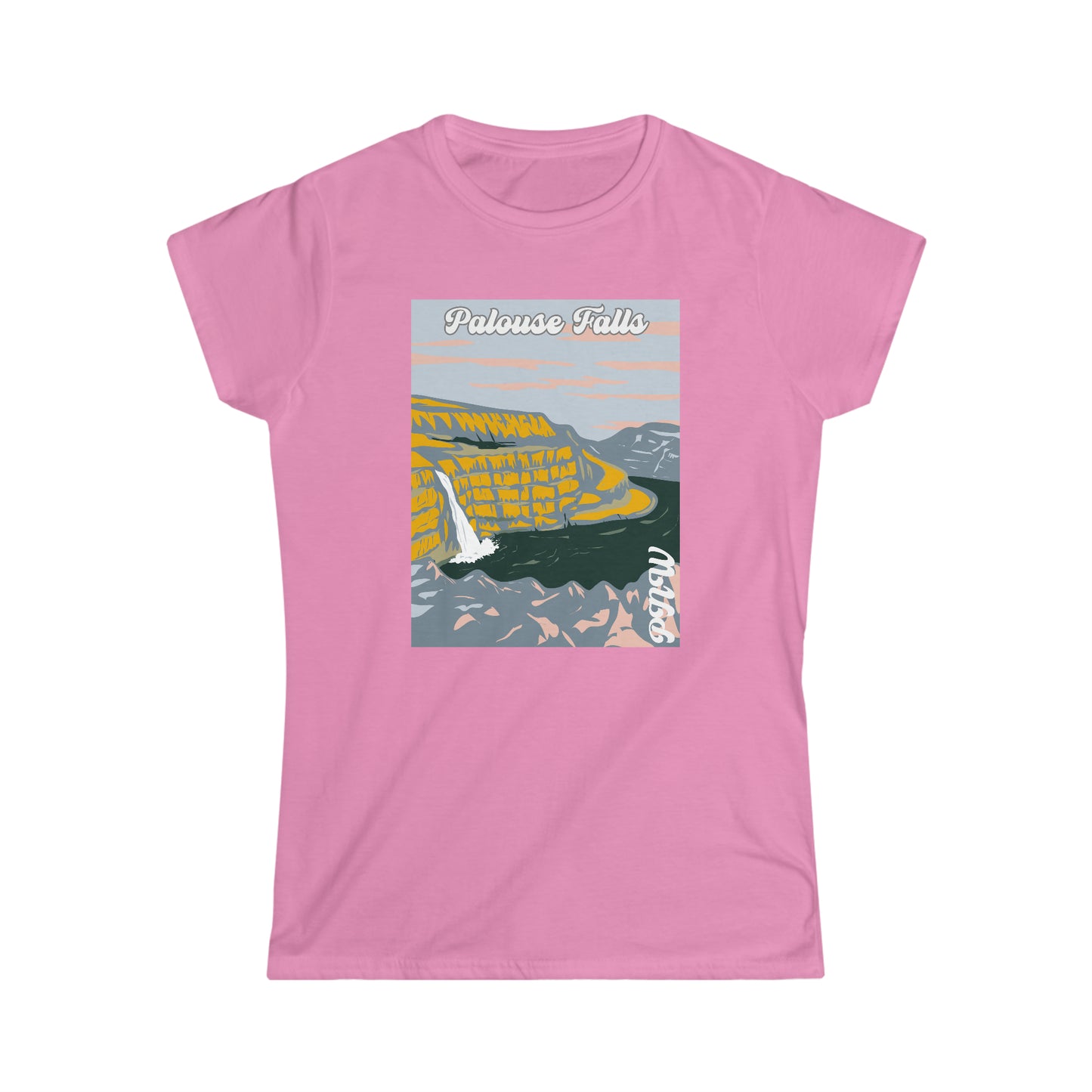 PNW Palouse Falls - Women's Softstyle Tee - Bigfoot Bigheart Studio