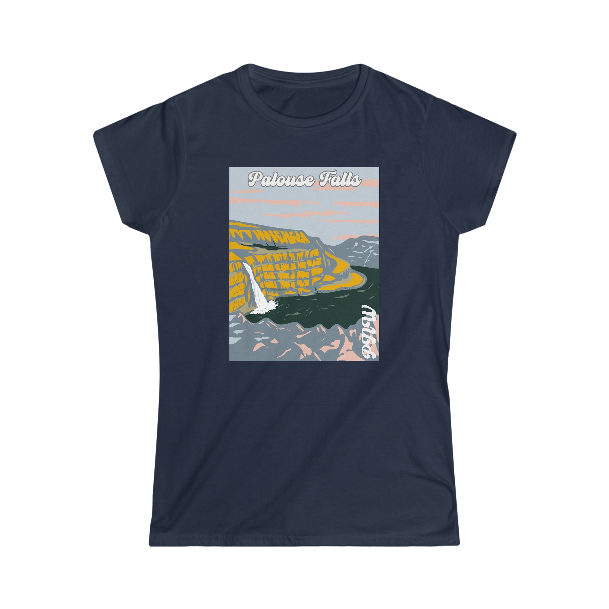 PNW Palouse Falls - Women's Softstyle Tee - Bigfoot Bigheart Studio