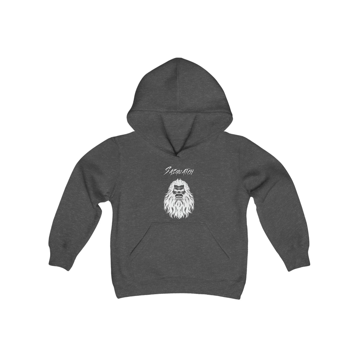 Sasquatch Selfie Kid Hoodie - Youth Heavy Blend Hooded Sweatshirt - Bigfoot Bigheart Studio