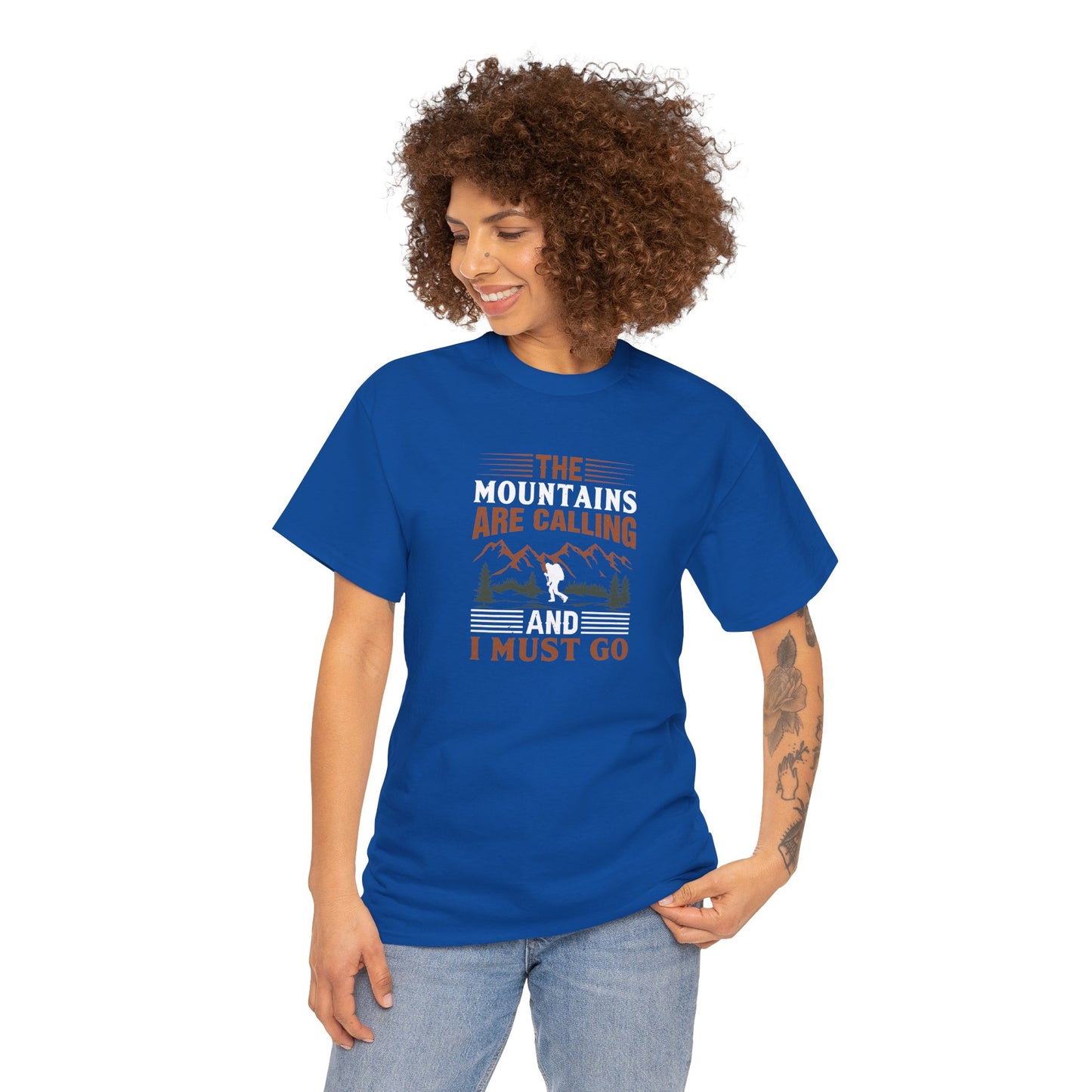 The Mountains are Calling T-Shirt - Unisex Heavy Cotton Tee