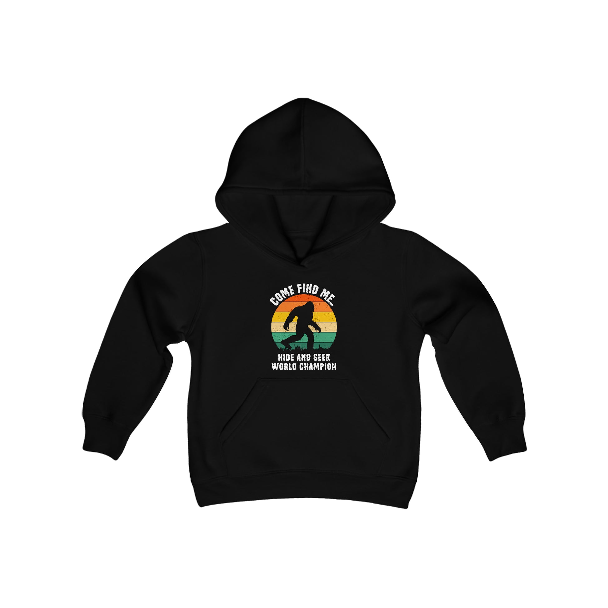 Bigfoot Hide and Seek Champion - Youth Heavy Blend Hooded Sweatshirt - Bigfoot Bigheart Studio