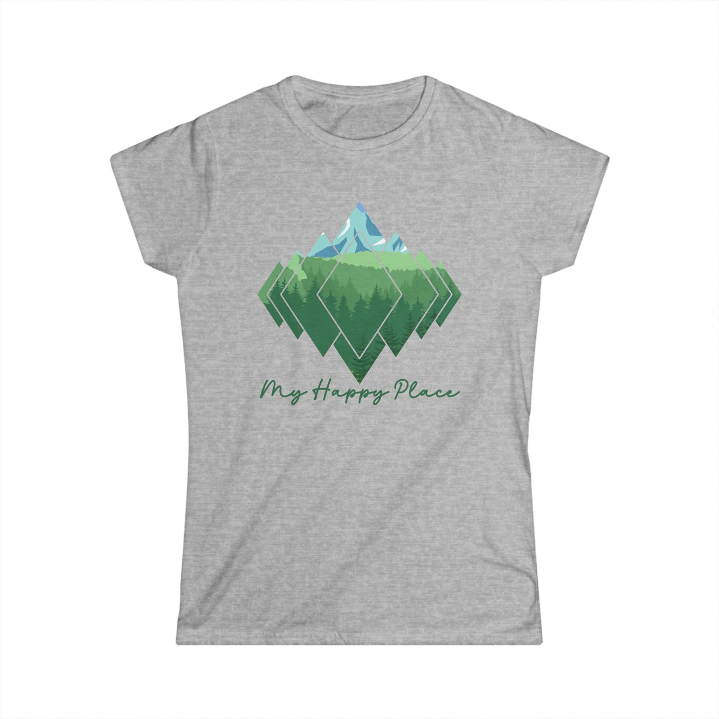 My Happy Place - Mountain Trees - Women's Softstyle Tee