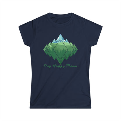 My Happy Place - Mountain Trees - Women's Softstyle Tee