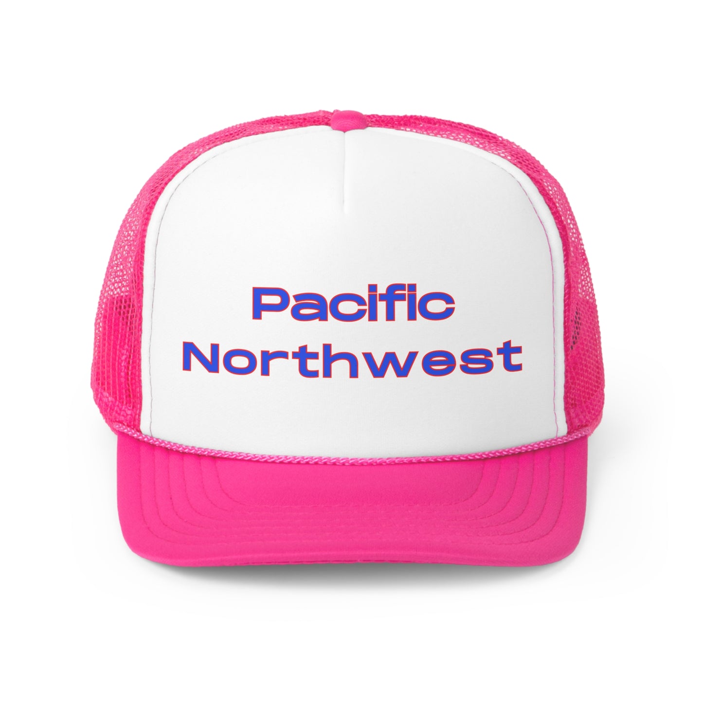 Pacific Northwest Simple - Blue with Red - Trucker Caps