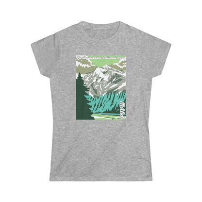 PNW North Cascades National Park - Women's Softstyle Tee - Bigfoot Bigheart Studio