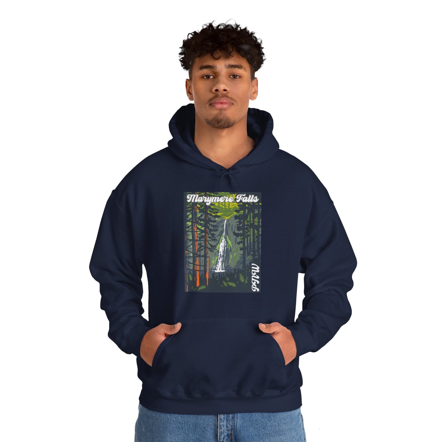 PNW Marymere Falls Hoodie - Unisex Heavy Blend™ Hooded Sweatshirt