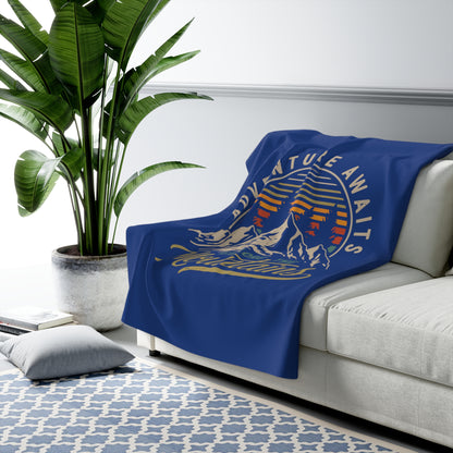 Adventure Awaits - Sherpa Fleece Blanket - Bigfoot Bigheart Studio