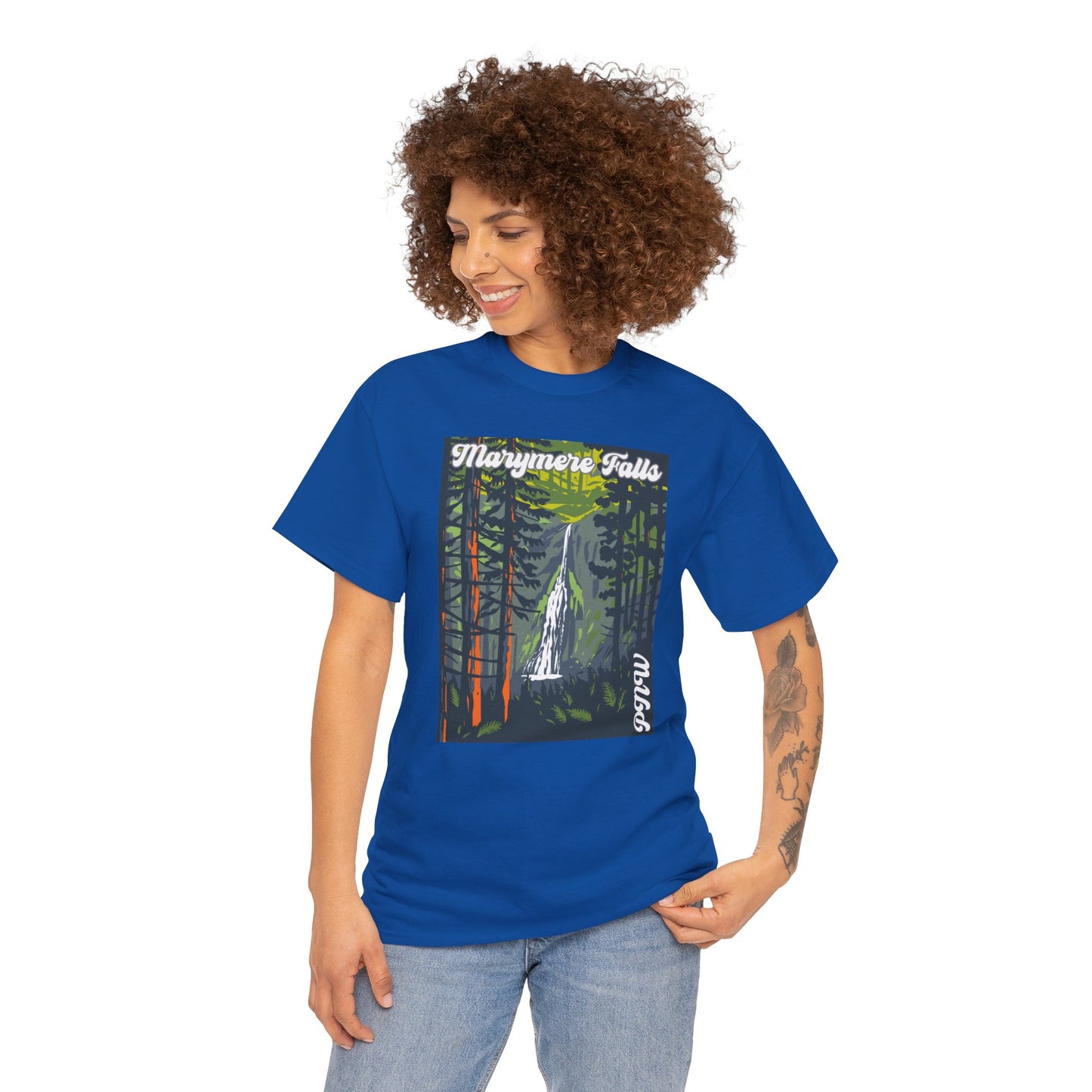 PNW Marymere Falls T-Shirt - Unisex Heavy Cotton Tee