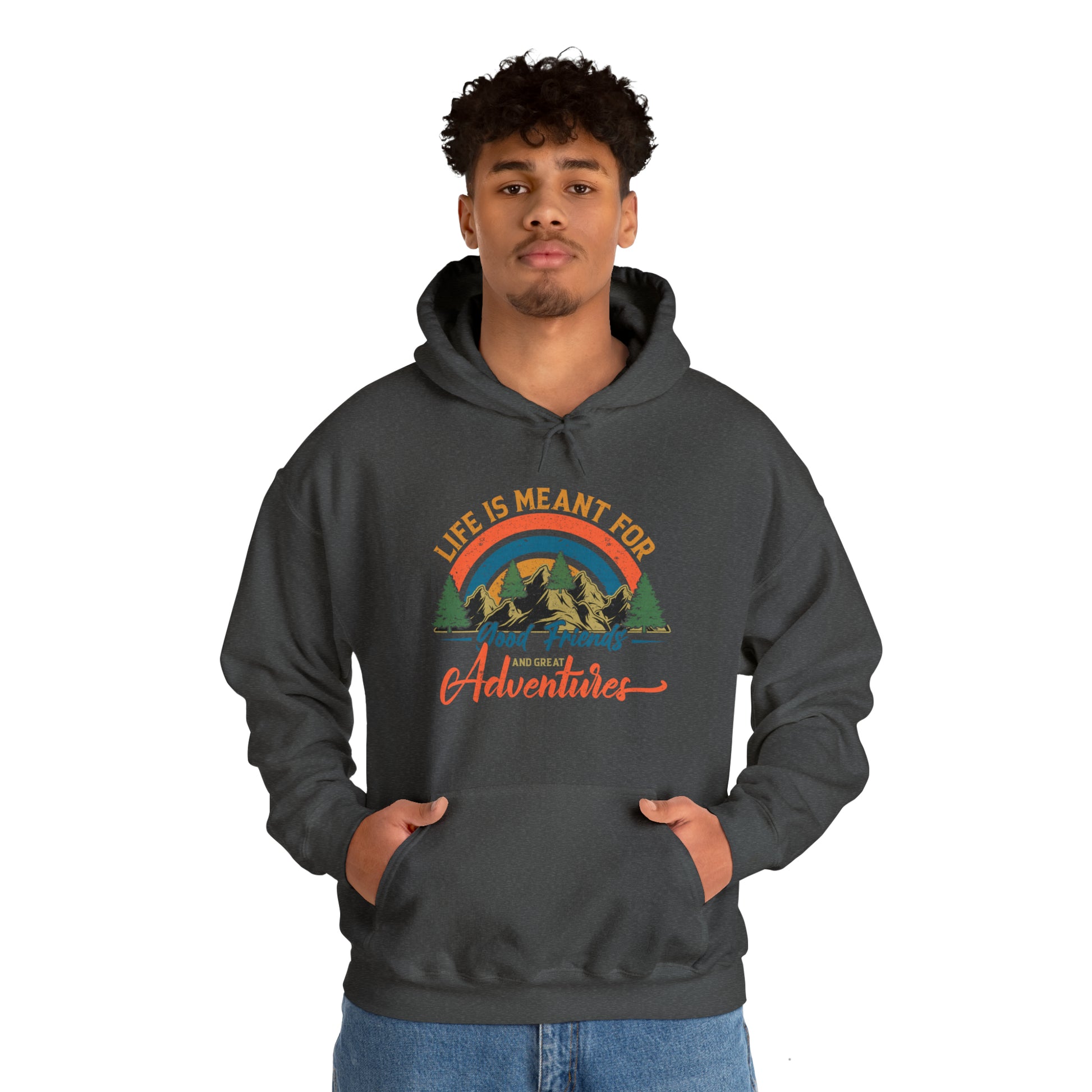 Good Friends Great Adventures - Unisex Heavy Blend™ Hooded Sweatshirt - Bigfoot Bigheart Studio